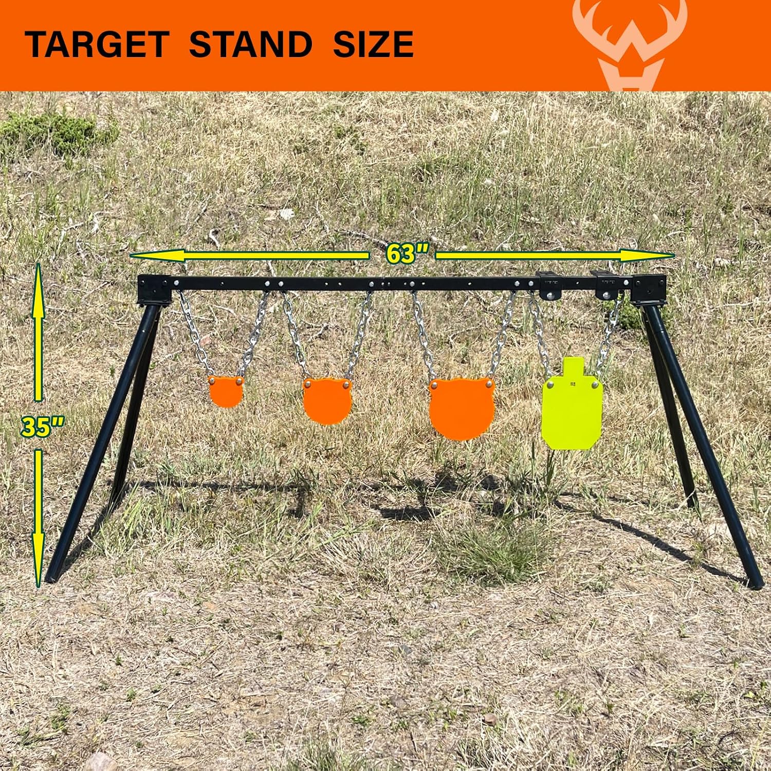 Highwild Expandable AR500 Steel Targets System 3/8" Thick Complete Shooting Targets with Stand, 4", 6", 8" Gongs + 7" x 12" Torso with 1 Stand