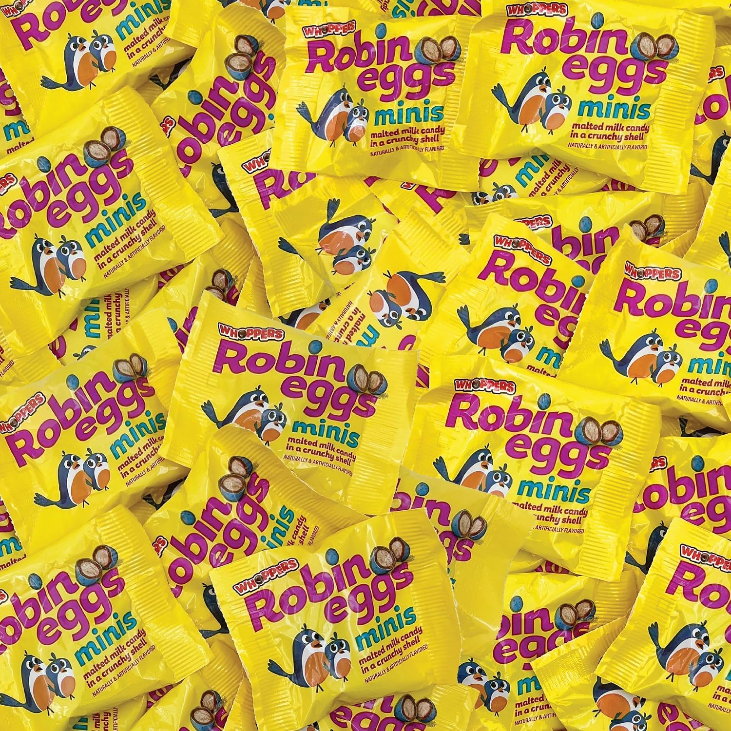 WhoppersRobinEggs Mini Individual Packs, Malted Milk Balls Candy, Bulk Bag 52-Count, 2 Pounds