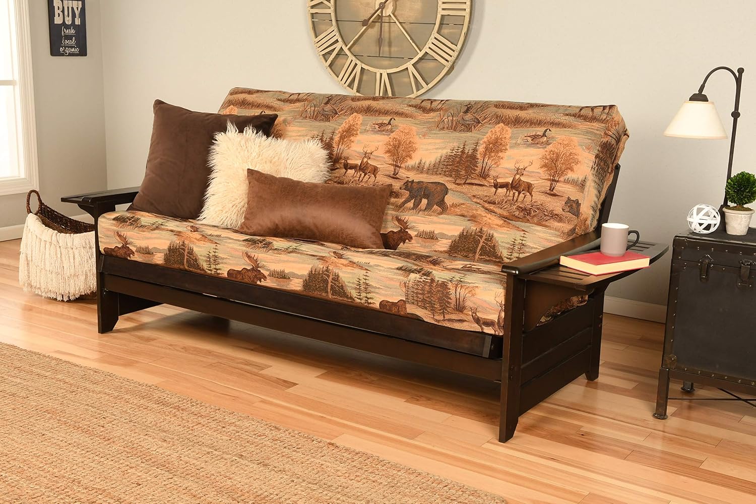 Kodiak Furniture Phoenix Futon in Black Finish, Full, Fairbanks Evergreen
