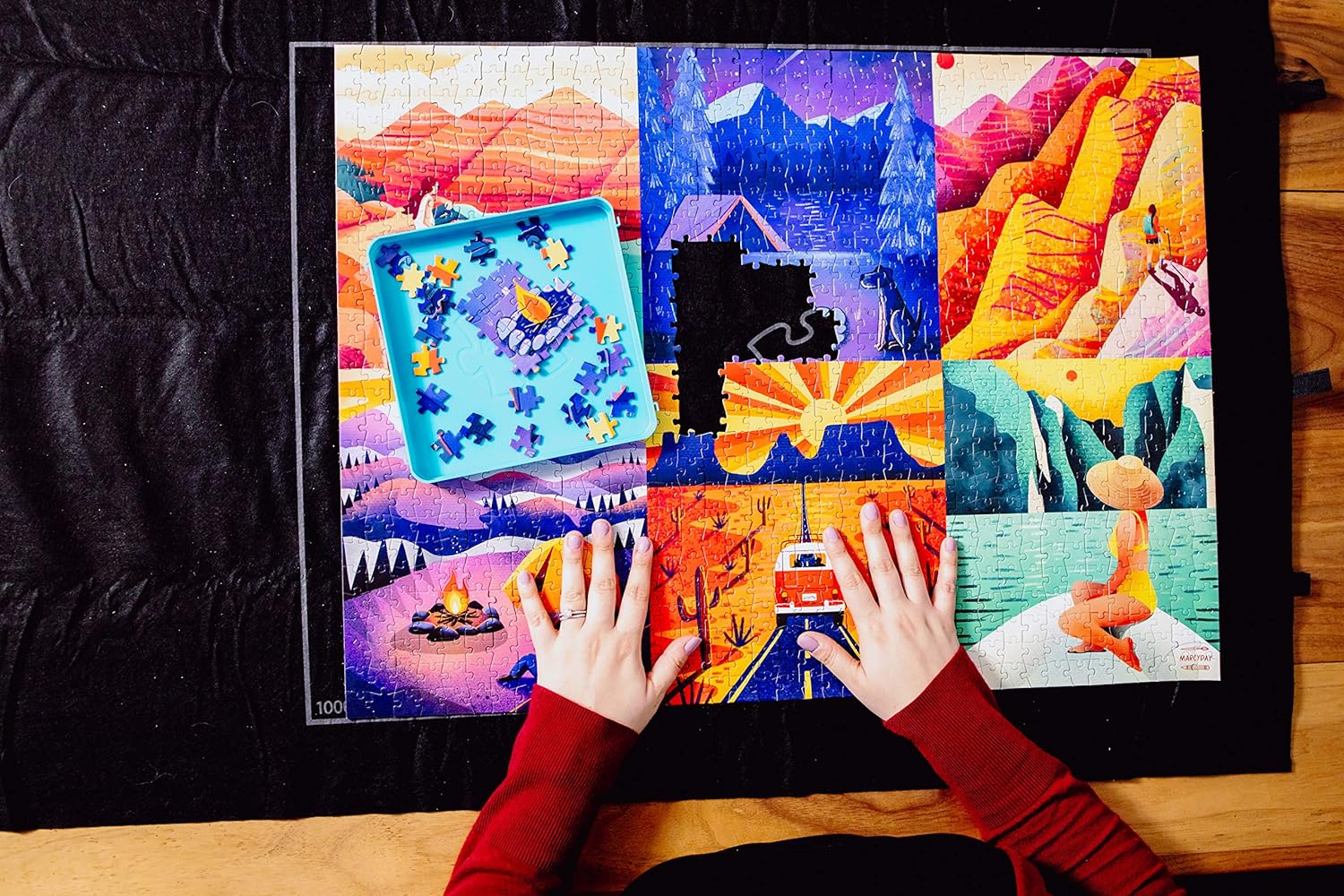 Buffalo Games - Roll-Up Puzzle Mat - Felt Saver Mat, Fits Up to 1500pc