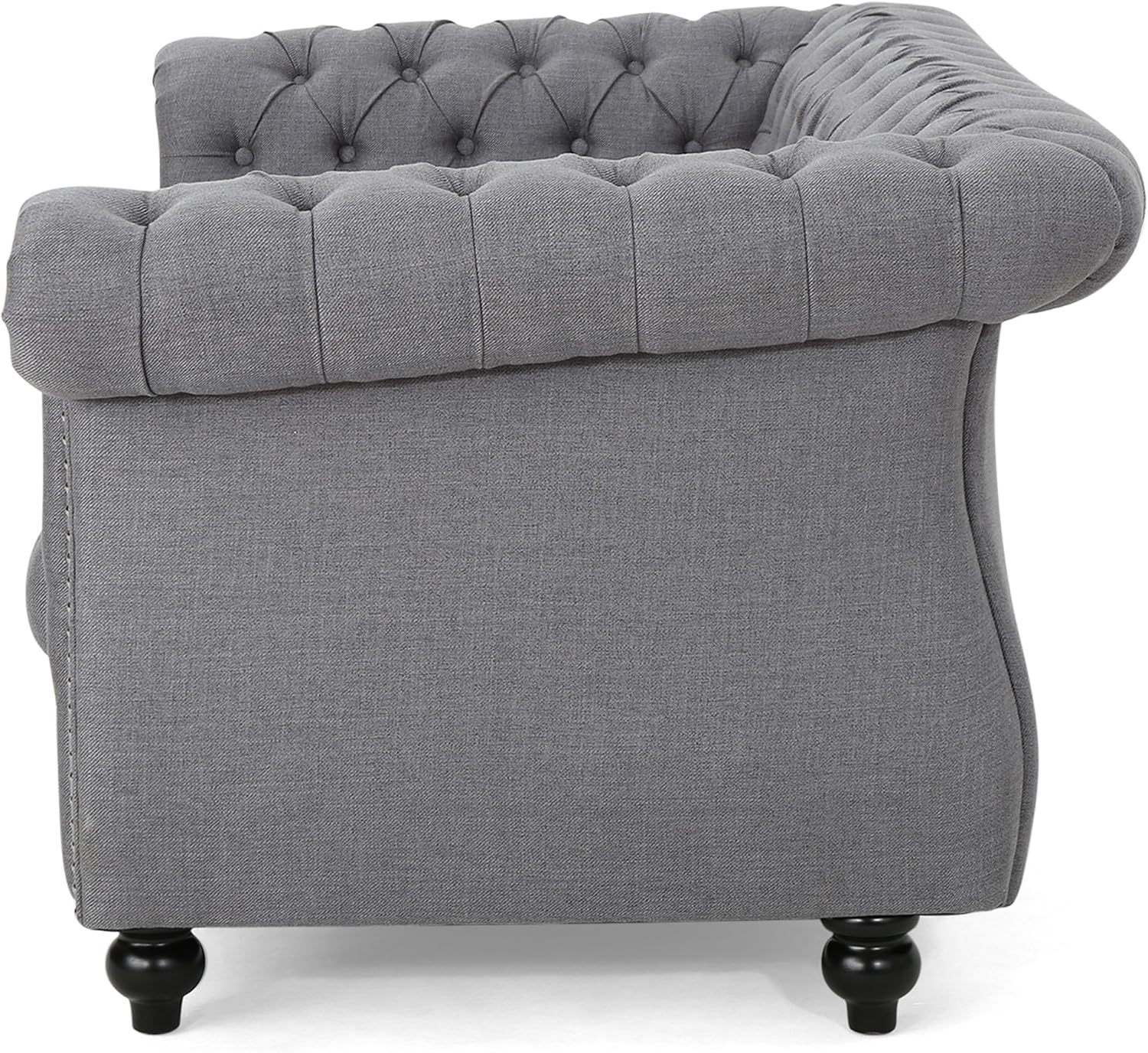 Christopher Knight Home Karen Traditional Chesterfield Loveseat Sofa, BlackBerry and Dark Brown, 61.75 x 33.75 x 27.75