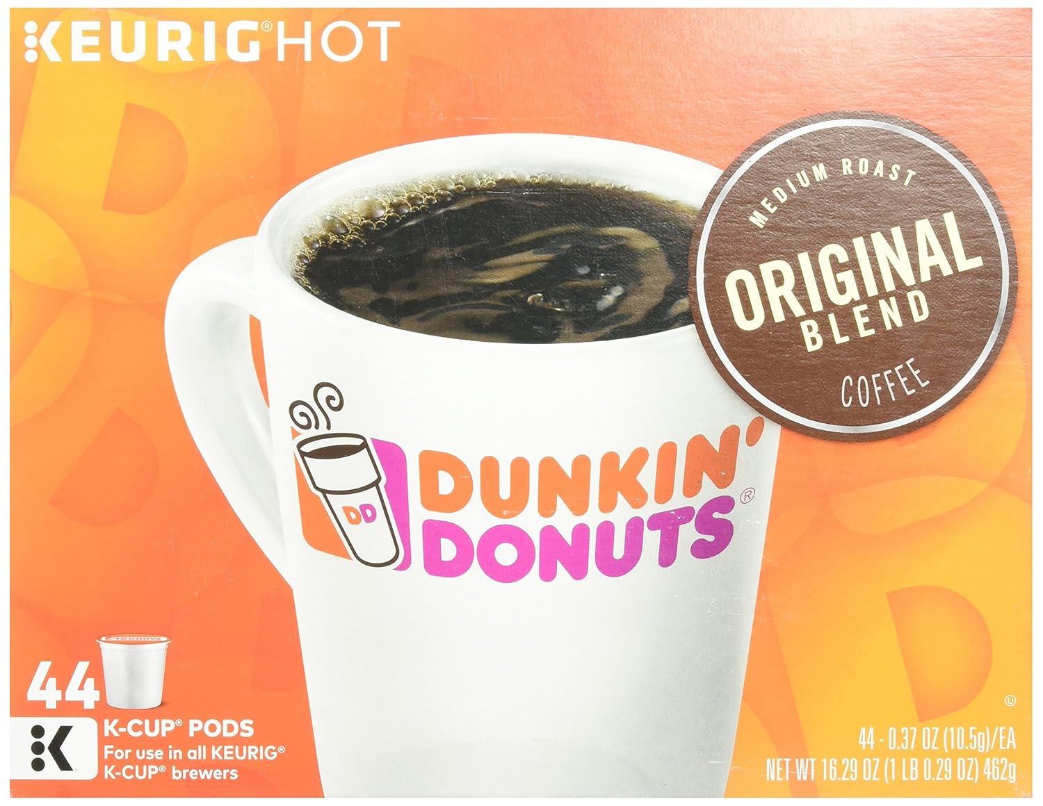 Dunkin' Donuts 2091512 Original Blend Coffee K-Cup Pods Medium Roast 44/Box (006933)
