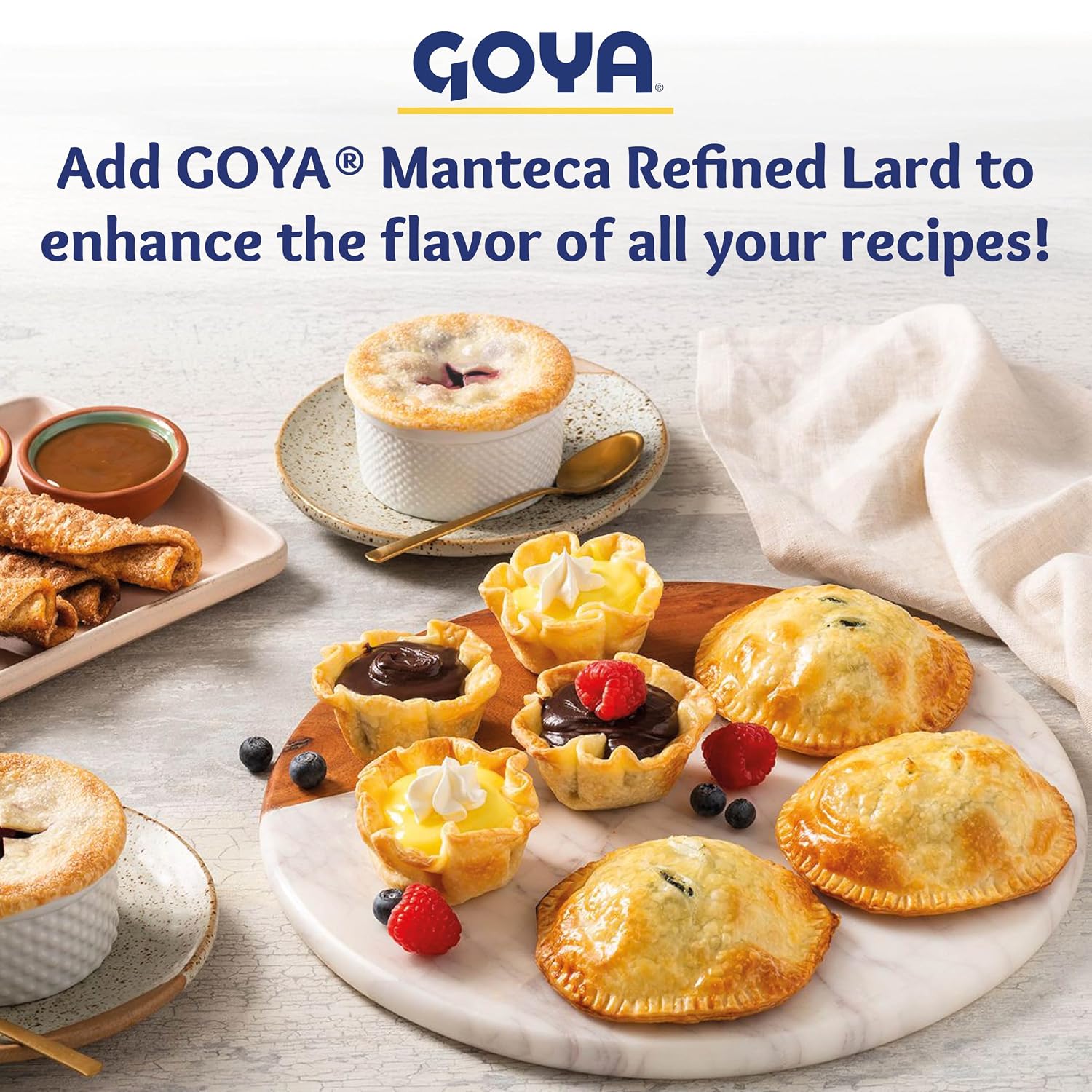 Goya Manteca Lard for Cooking and Baking, Rich Flavor for Tamales, 4 Pound | Bulk 4 Pound Tub, Premium Pork Fat, Rich Flavor for Tamales, Empanadas, And Pastries, Enjoy Any Time of Day, Great Taste