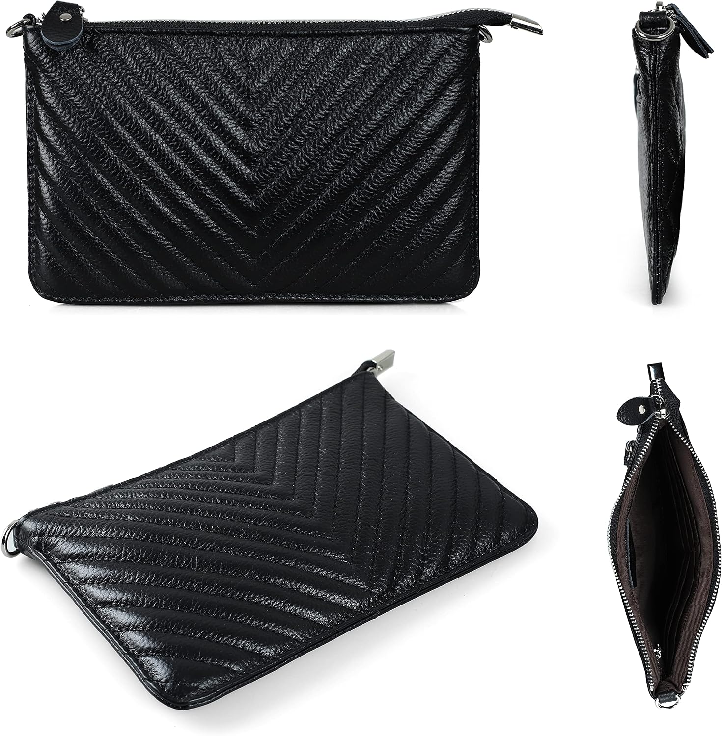 befen Genuine Leather Small Crossbody Bags for Women Wristlet Wallet Purses | Real Leather, RFID Blocking Card Slots, Wristlet Strap, Clutch Purse, Fit iPhone 17 Pro Max, Leather Handbags