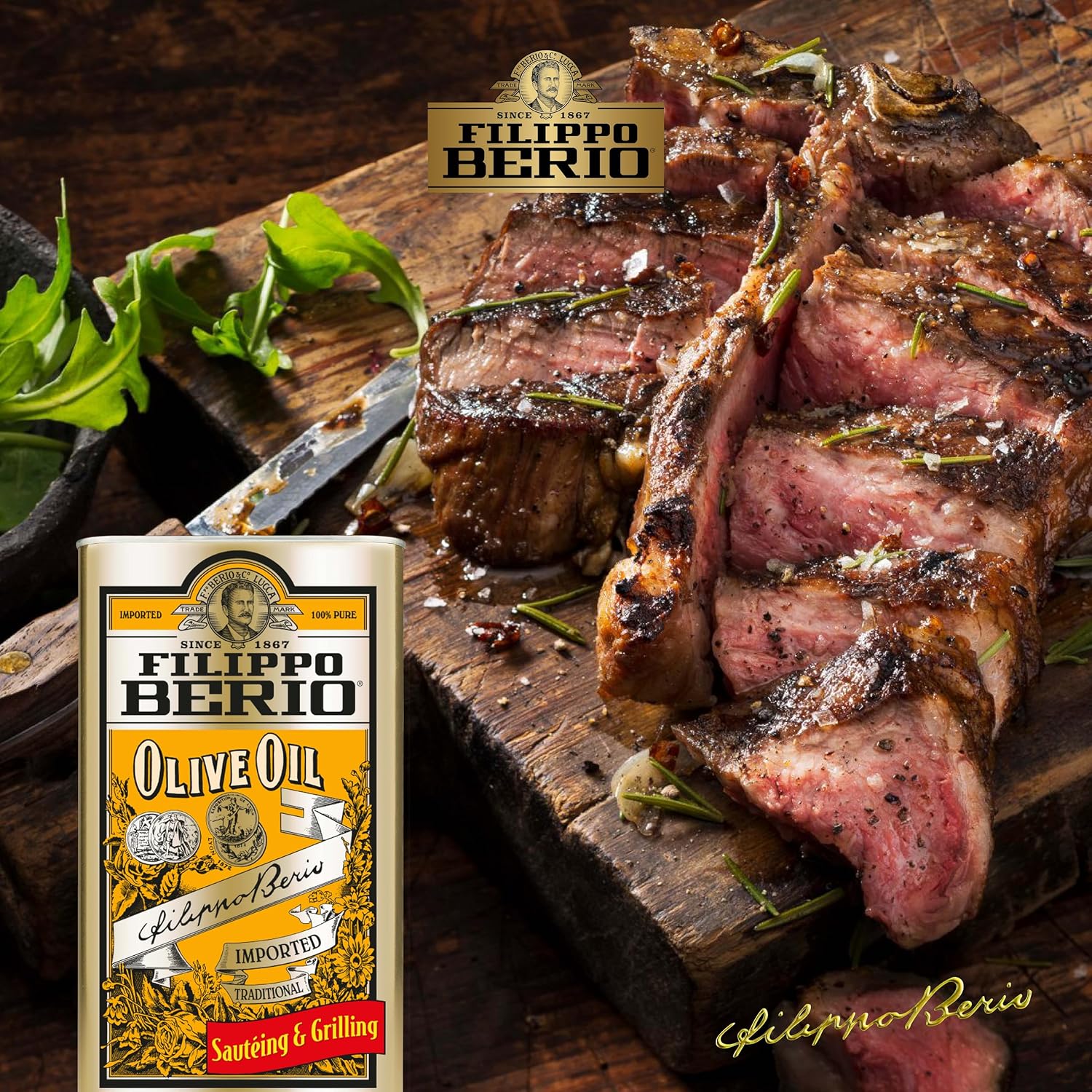 Filippo Berio Pure Olive Oil, 101.4 Ounce Tin
