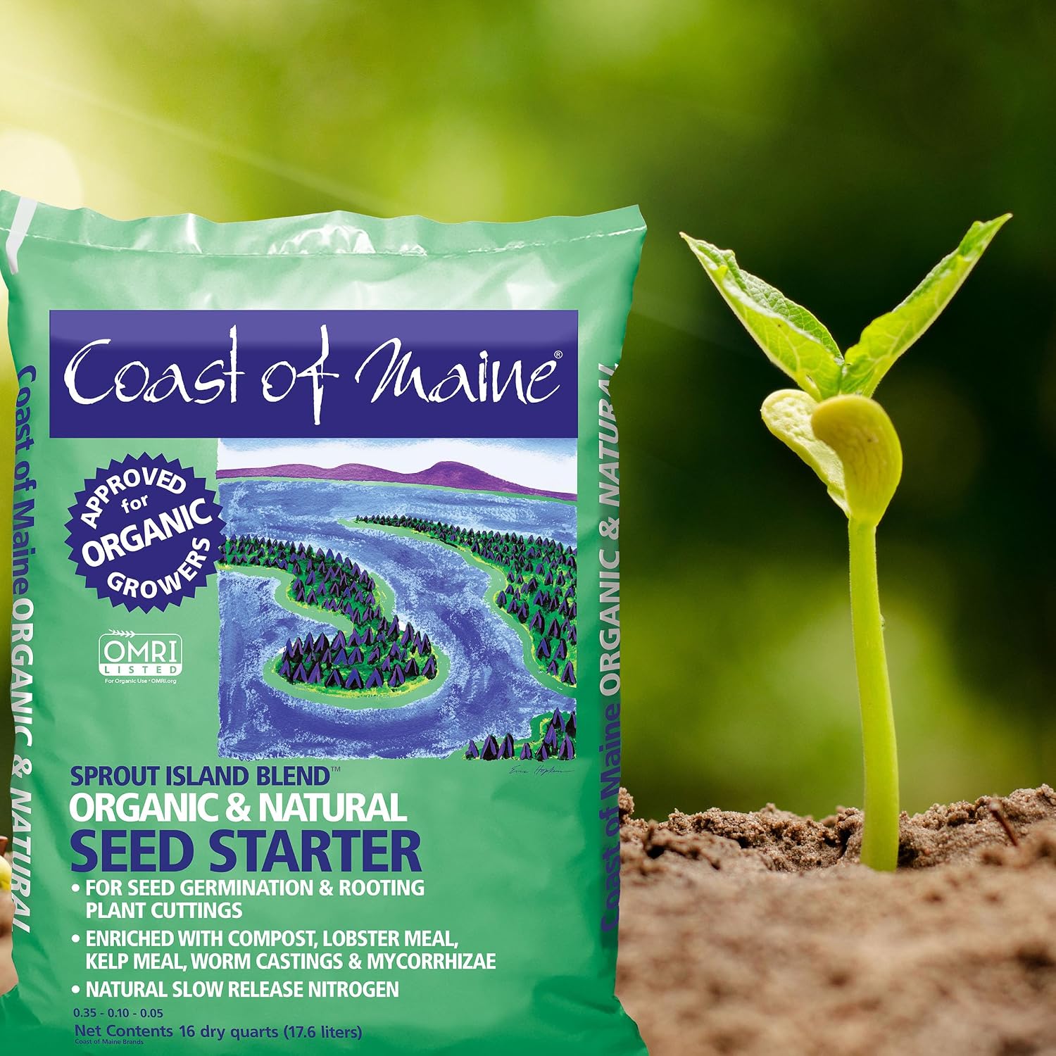 Coast of Maine (8qt) Sprout Island Blend, Organic & Natural Seed Starter for Seed Germination & Root Plant Cuttings