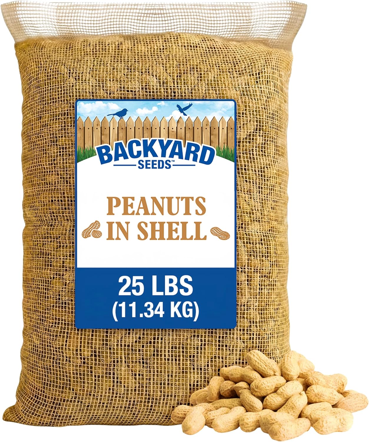 CountryMax Backyard Seeds Shelled Whole Peanuts for Woodpeckers, Birds, Squirrels & Wildlife – Premium Wild Animal Food, 10 lbs Bag