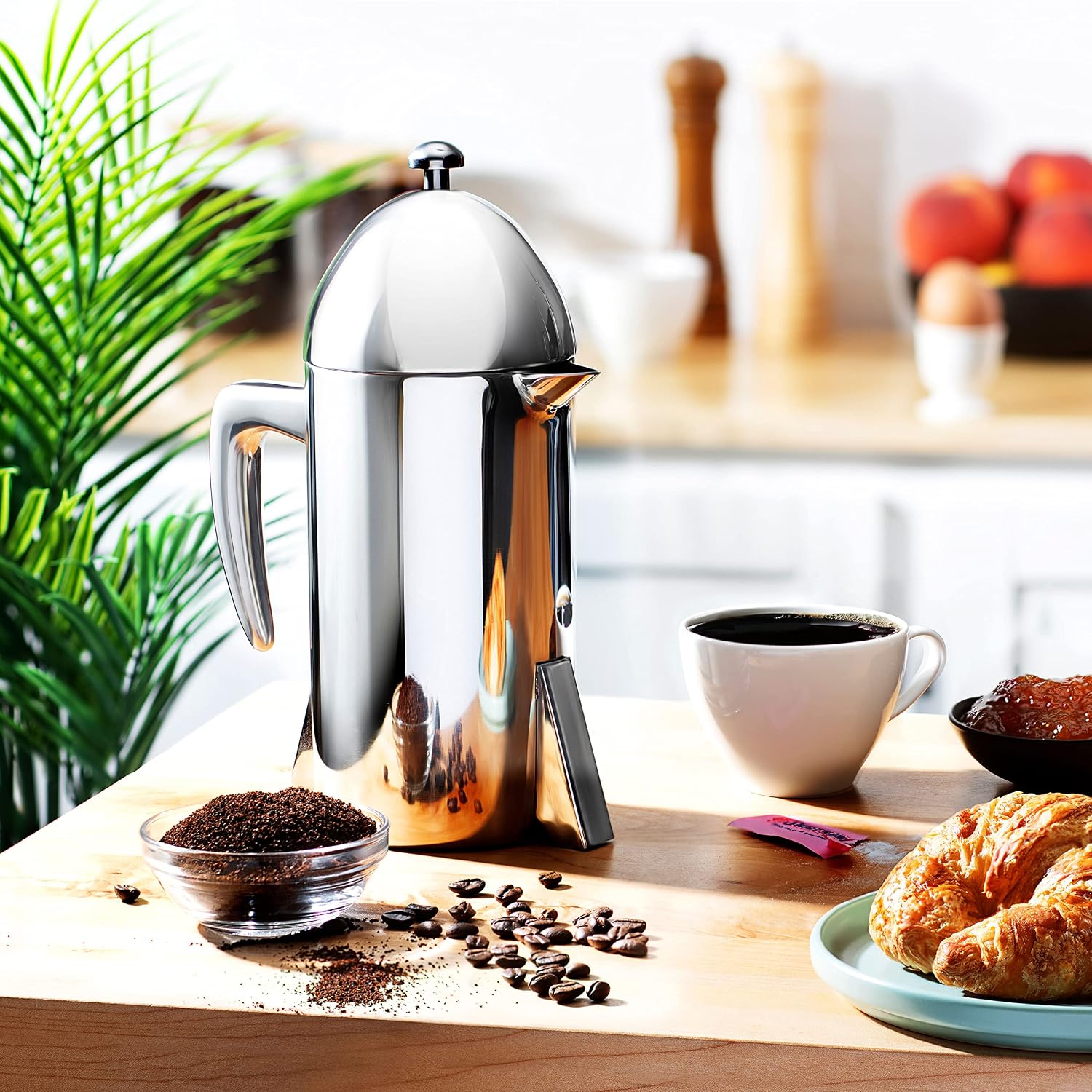 Francois et Mimi Vintage-Style Stainless Steel French Coffee Press, 34-Ounce