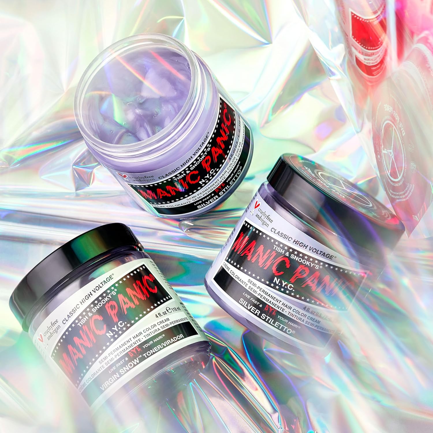 MANIC PANIC Classic Cotton Candy Pink Semi Permanent Hair Color - Bright Pink Hair Dye for Women & Men That Lasts 4-6 Weeks - Vegan, Ammonia & Cruelty-Free - Create & Mix Custom Shades (4oz / 2pk)