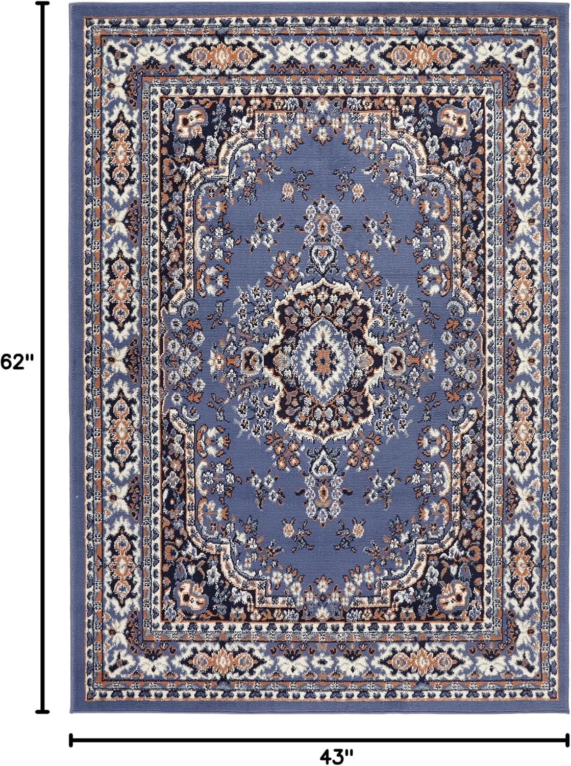 Home Dynamix Premium Sakarya Traditional Medallion Border Area Rug, Ivory/Brown, 7'9"x10'8" Rectangle