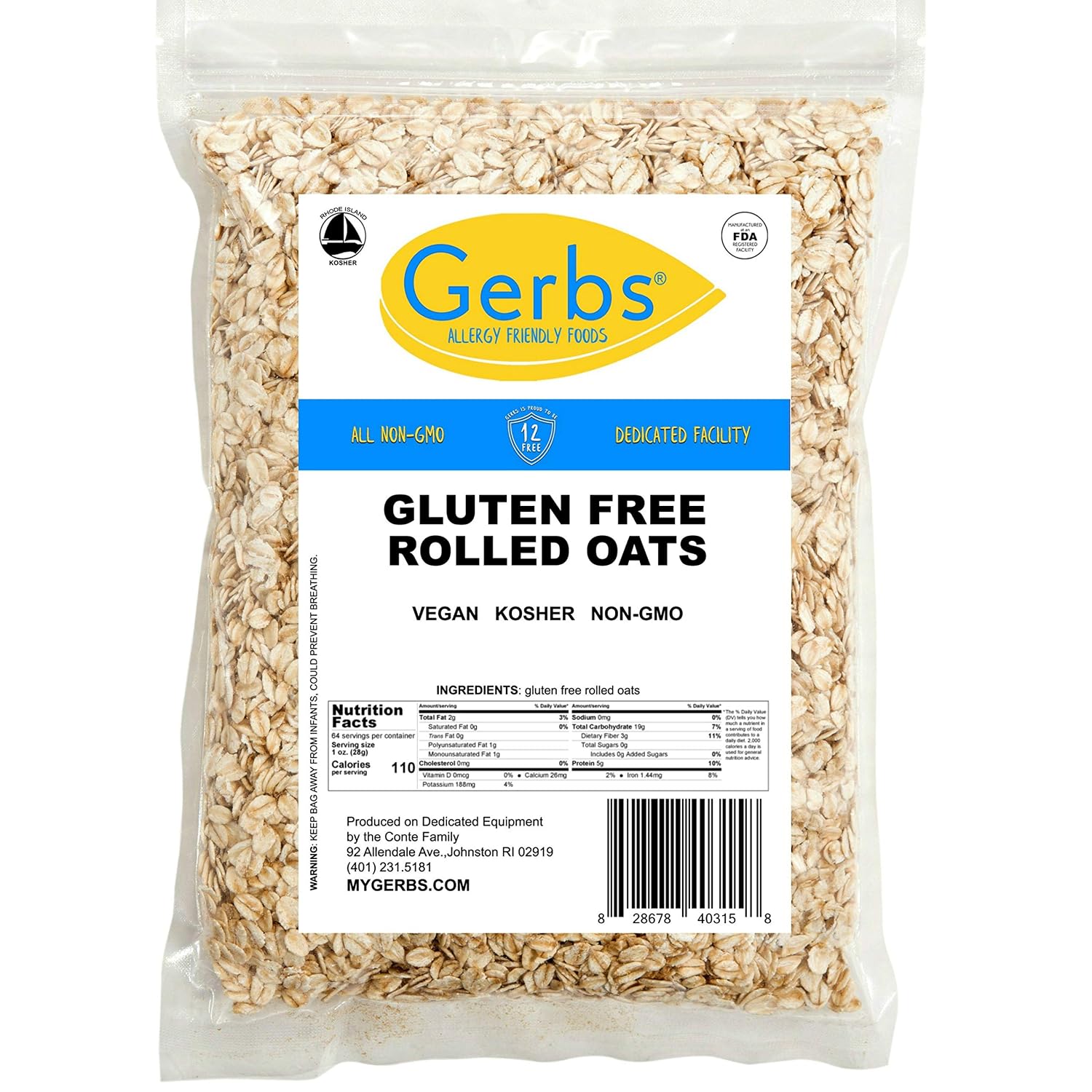 Gerbs Super 5 Seed Granola 2 lbs. | Small Batch, No Additives | Crunchy 5-Seed Blend: Pumpkin, Sunflower, Chia, Hemp & Flax | Top 14 Allergen-Free