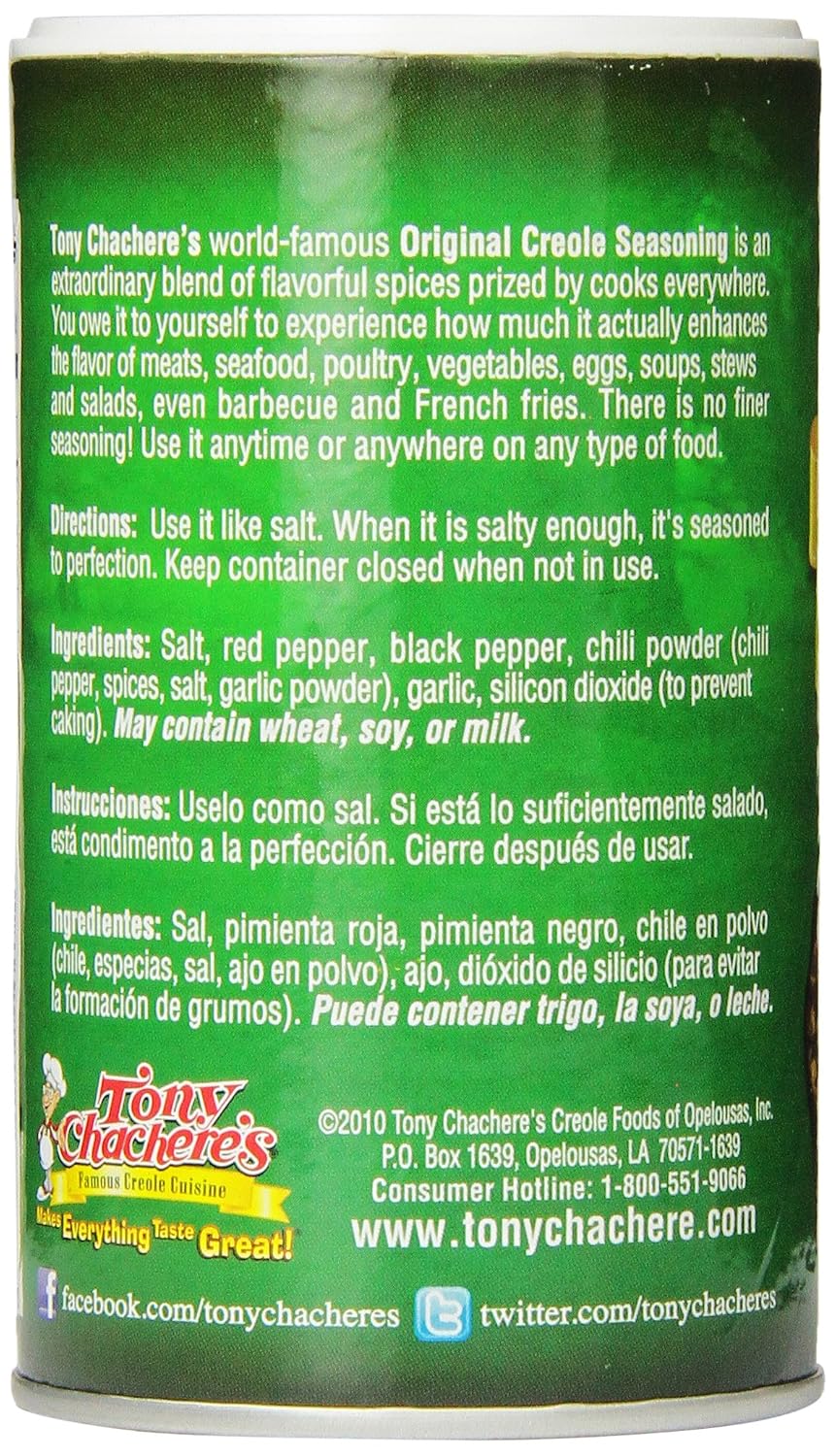Tony Chachere Original Creole Seasoning, 6-Ounce Containers (Pack of 2)