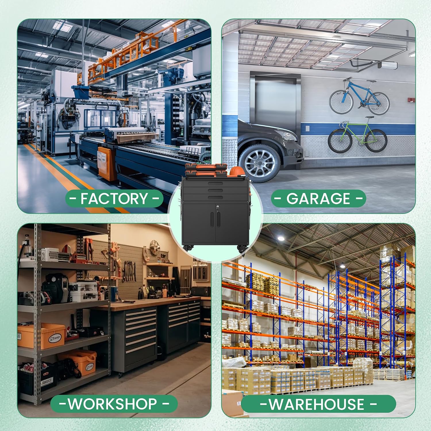 Garage Cabinets,Metal Garage Storage Cabinet with Wheels,Black Lockable Rolling Tool Cabinet with Drawer and Adjustable Shelves,Heavy Duty Tool Chest for Home Office Utility Room