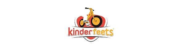 Kinderfeets company logo red yellow balance bike white background