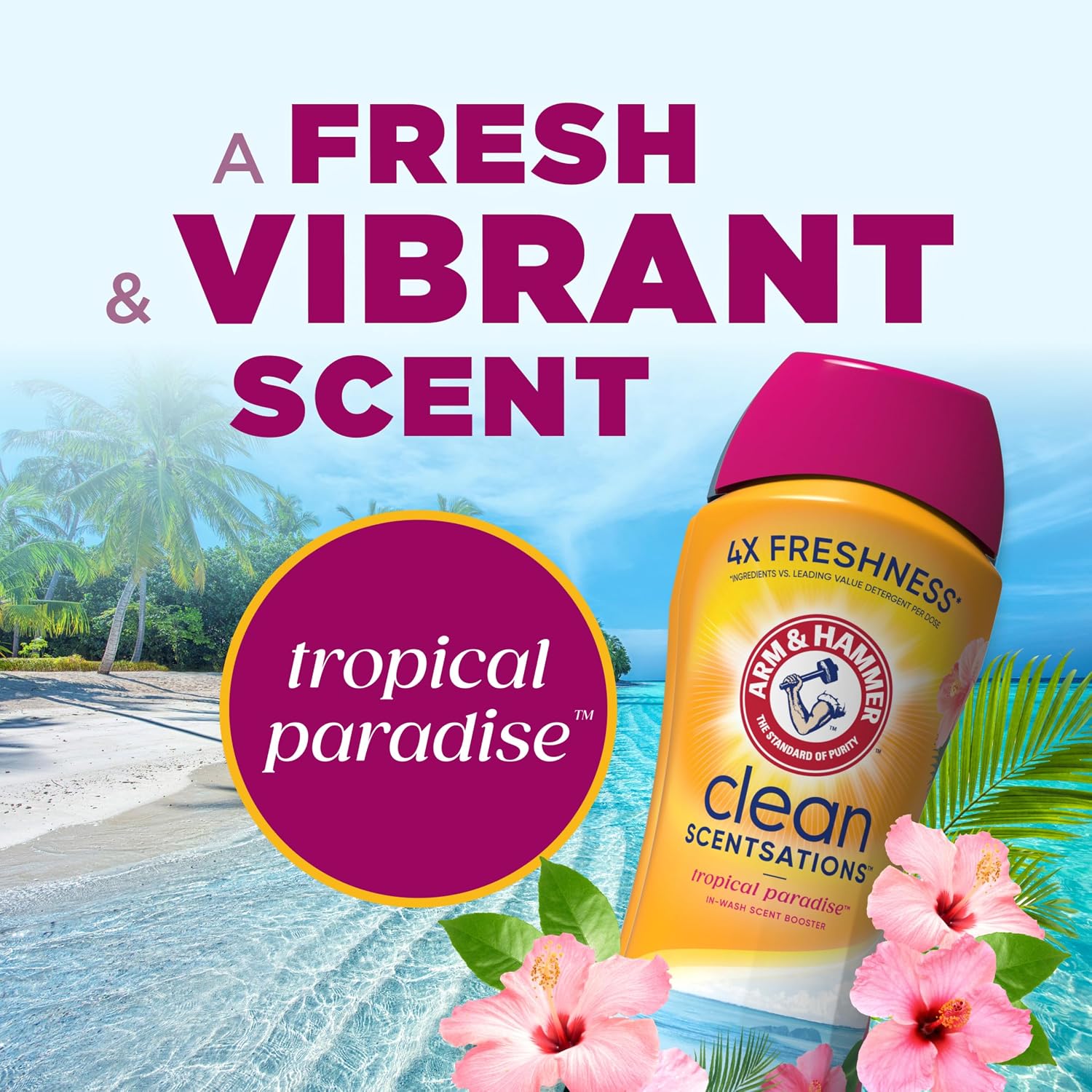 Arm & hammer In-Wash Scent Booster, Tropical Paradise, 24 oz | In-Wash Laundry Fragrance, Tropical Paradise Scent