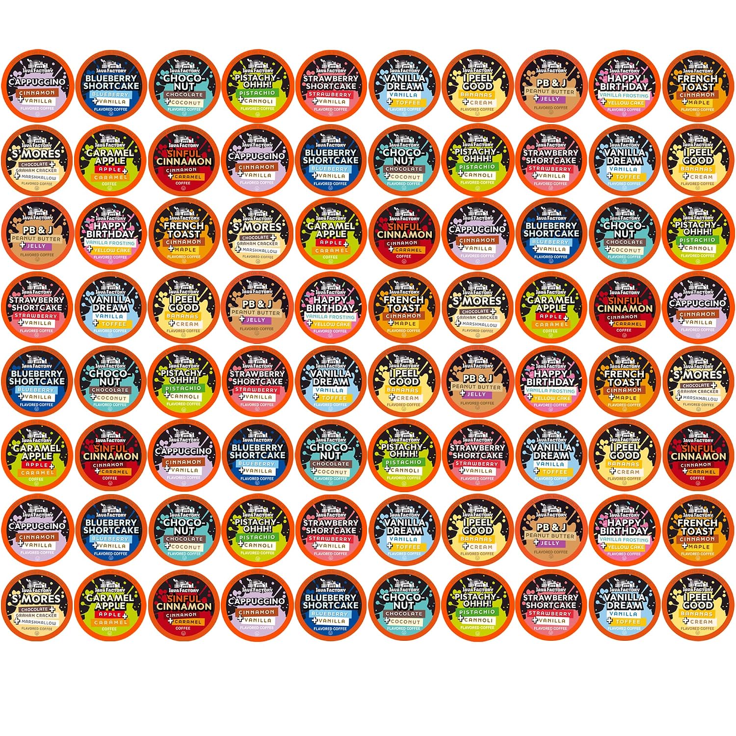 Java Factory Coffee Pods Compatible with K Cup Brewers Including 2.0, Assorted Variety Pack, 80 Count
