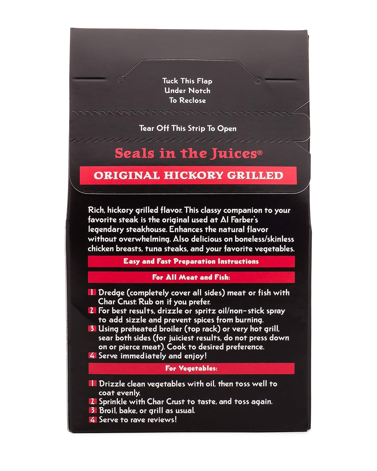 Char Crust Dry-Rub Seasonings Original Hickory Grilled | All-in-one seasonings | Perfect for Steaks, Burgers, Ribs, Tuna | Signature Crust that Seals in the Juices, 4 Ounce (Pack of 6)