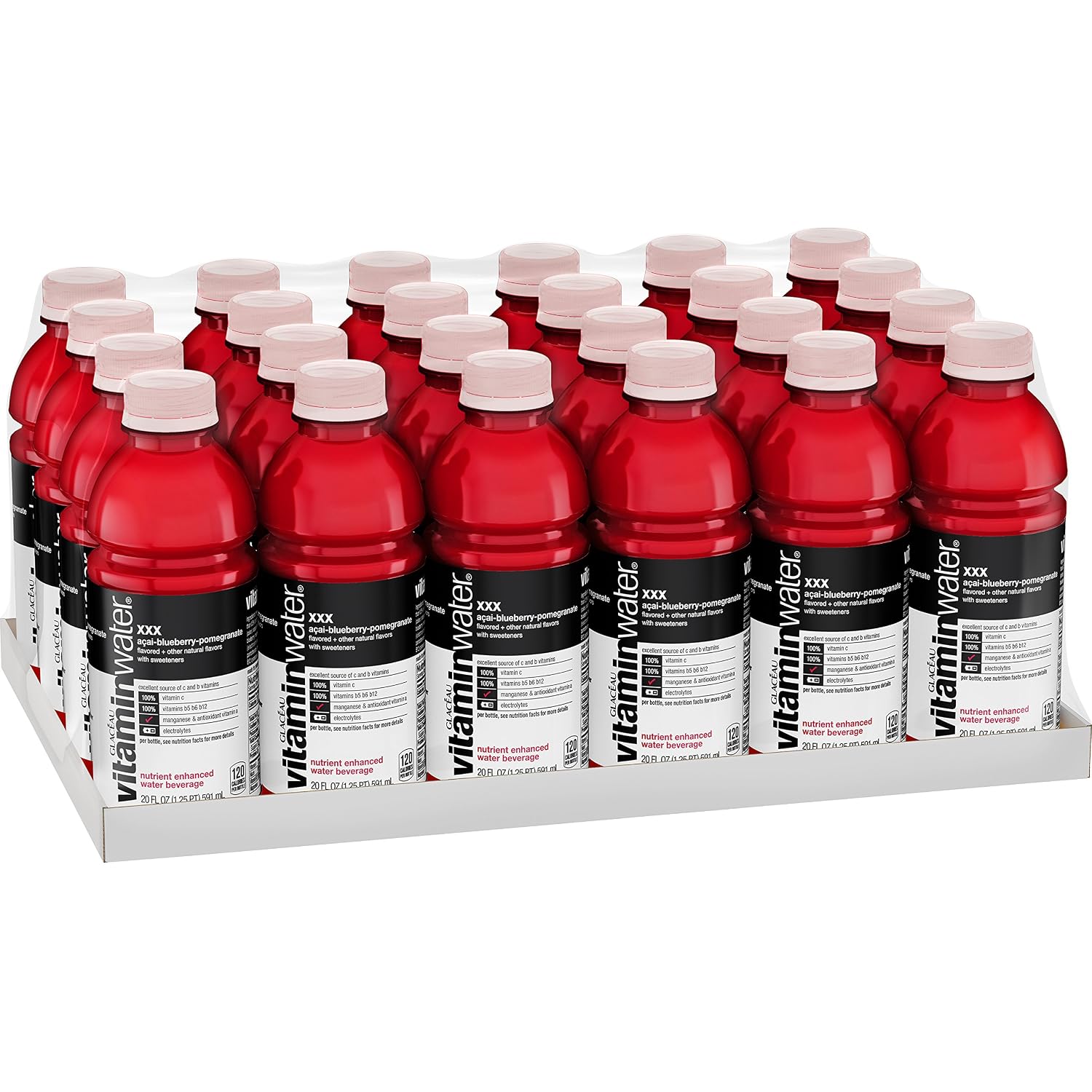 vitaminwater Power-C Dragonfruit Water Beverage, 16.9 fl oz, 6 pack | Bottled, nutrient-enhanced flavored water drink with 90 calories per bottle, antioxidants, and vitamins