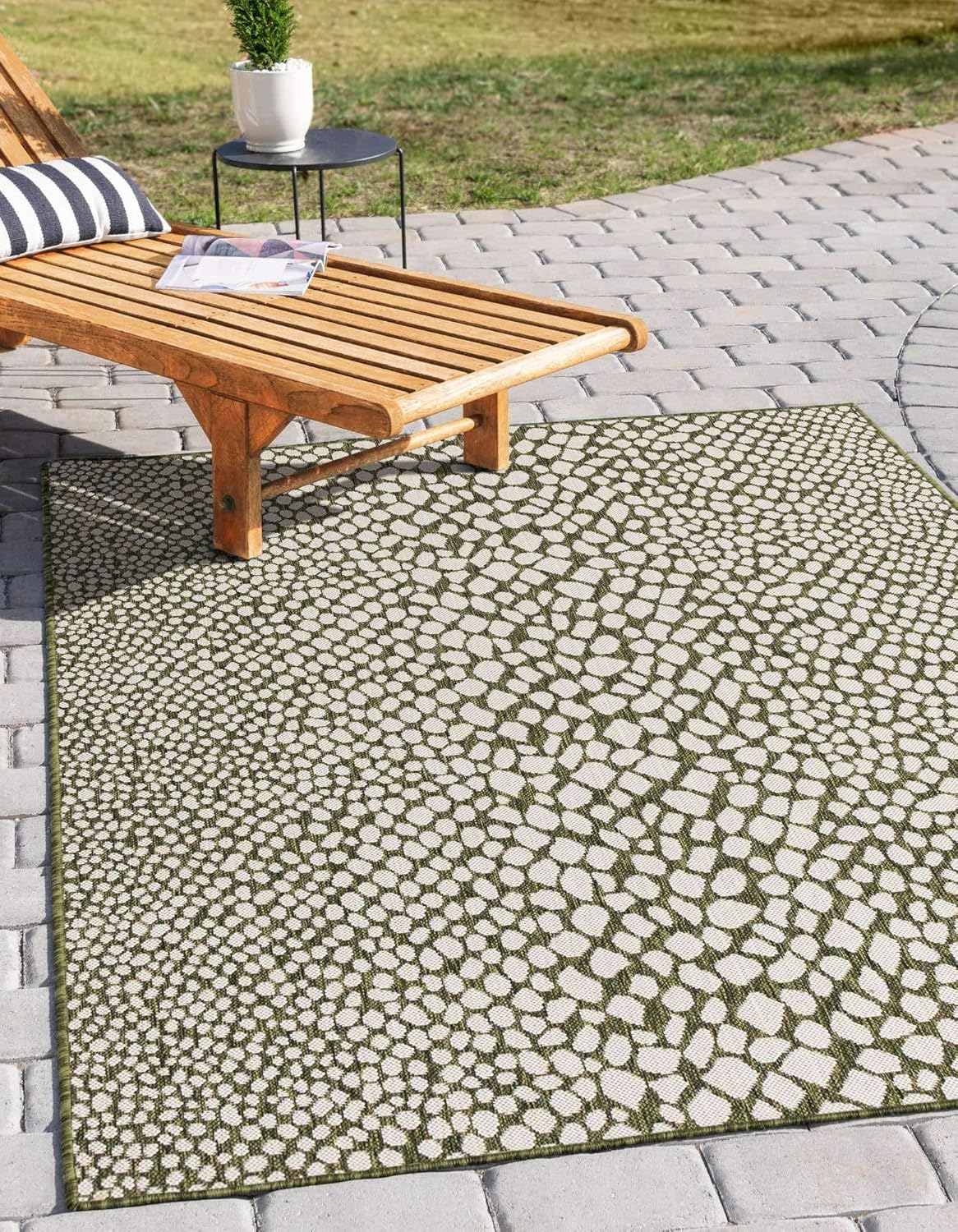 Unique Loom Outdoor Collection Area Rug - Cape Town (9' x 12' Rectangle, Blue/Ivory)