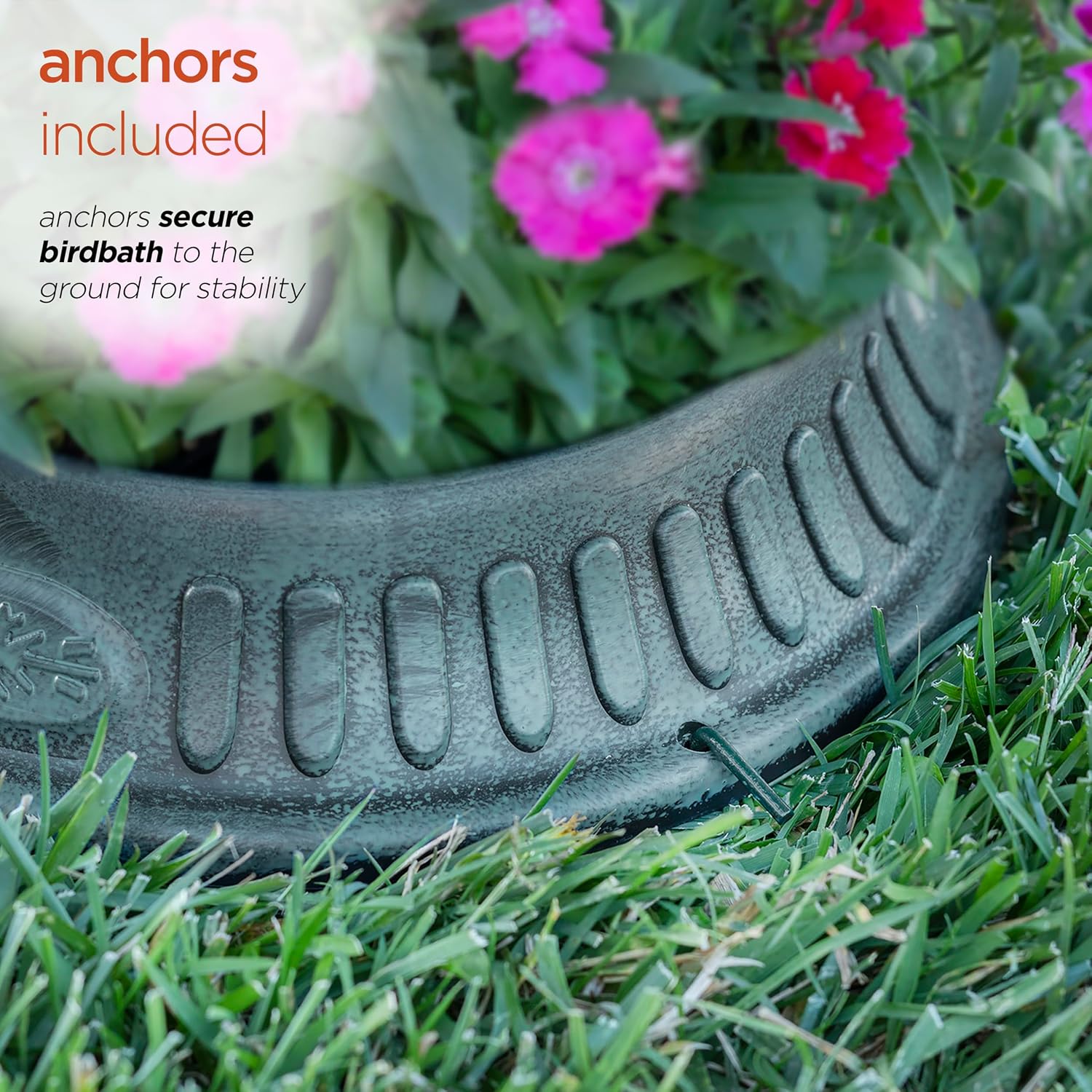 Alpine Corporation 25" Tall Outdoor Birdbath with Planter Pedestal Yard Statue, Stunning Garden Accent, 15" Round, Green