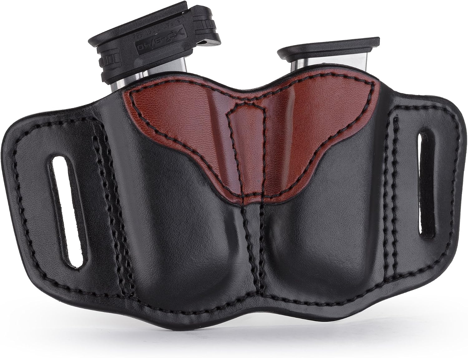 1791 Gunleather Double Mag Pouch, Single Stack 9mm, 40, 45 Magazine Holder | Double magazine pouch fits most 1911 single stack mags, handcrafted with 100% American steerhide leather