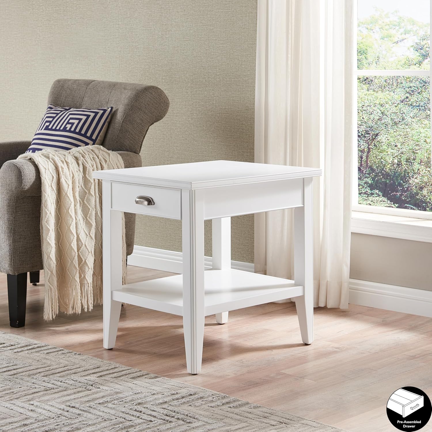 Leick Home Shield Wedge End Table, 21", Glazed Auburn