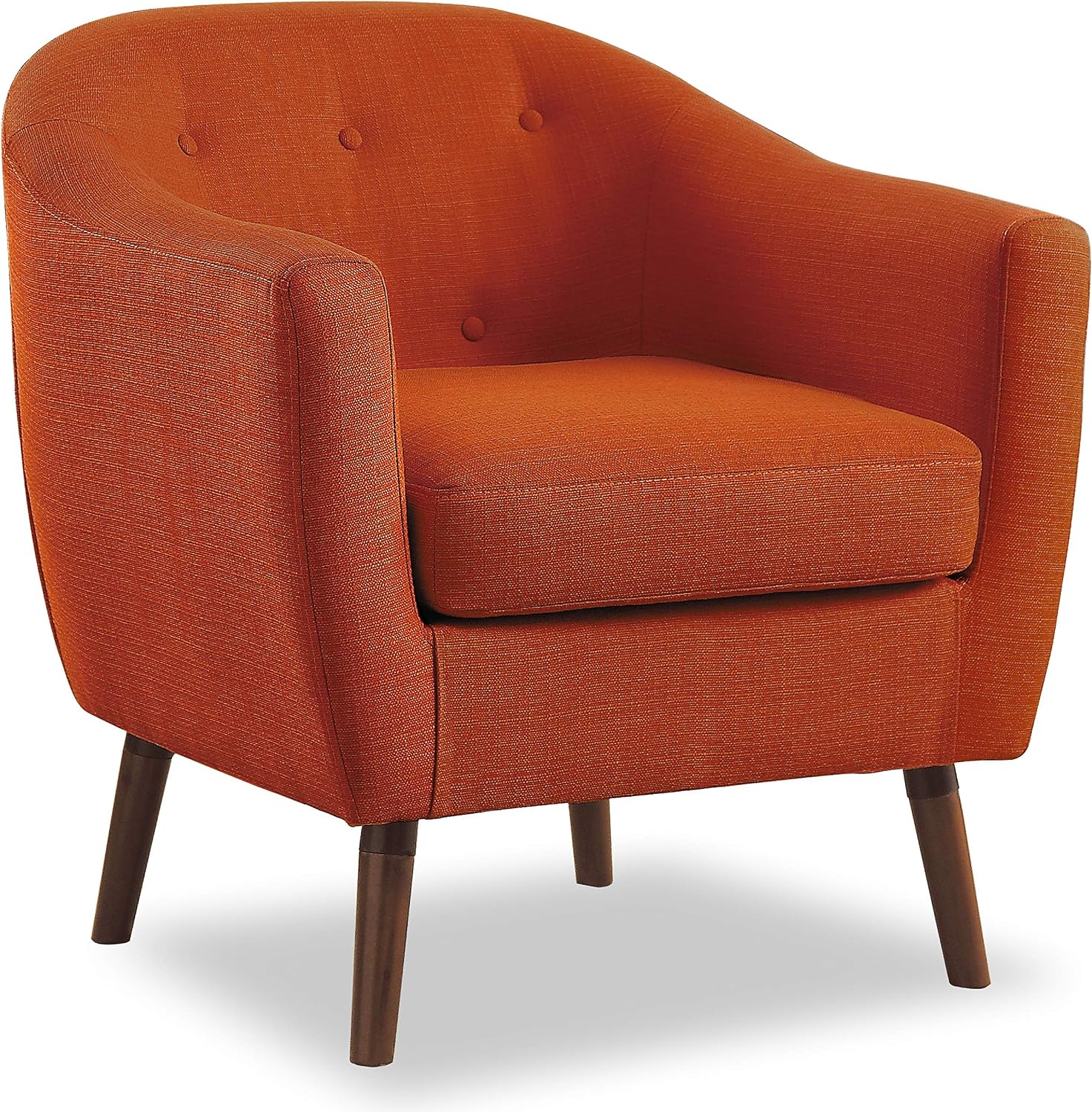Homelegance Lucille Modern Accent Chair, Upholstered Reading Chair with Button-Tufted Back, Sloped Arms, Removable Seat Cushion Cover and Espresso Wood Legs, for Living Room, Bedroom or Office, Blue