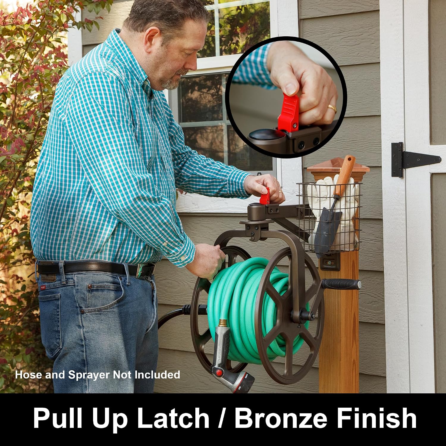 Liberty Garden 710 Navigator Rotating Garden Hose Reel, Holds 125-Feet of 5/8-Inch Hose - Bronze