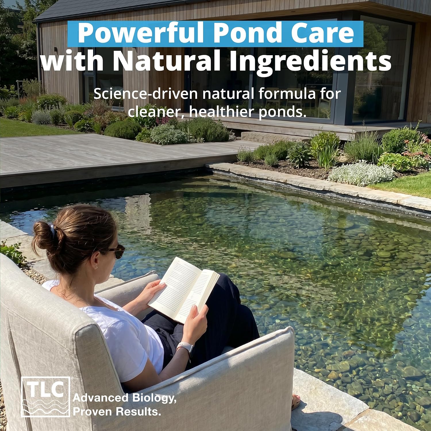 PondPerfect Pond Bacteria - Natural Treatment for Ponds - Safe for Fish | Liquid Formula for Pond Maintenance – Pond Cleaner for outdoor Ponds - Safe for Fish - 32 oz (946 ml) for up to 25000 gal
