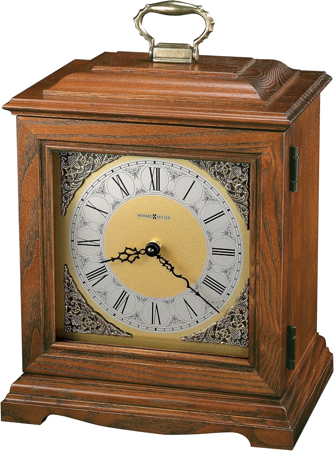 Howard Miller Memorial Continuum II Mantel Clock Urn Box 800-120 | Oak Yorkshire Wood Finish | Decorative Analog Roman Numeral Dial | Memorial