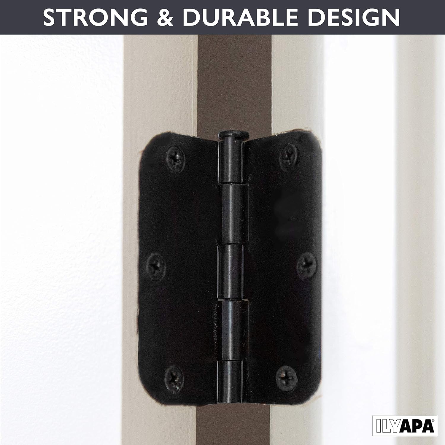 Ilyapa Door Hinges, 3.5x3.5 Inch - Satin Nickel, 18 Pack, Includes Mounting | 5/8 Inch Radius Corners, For Standard Interior Doors, Satin Nickel Finish, Screws