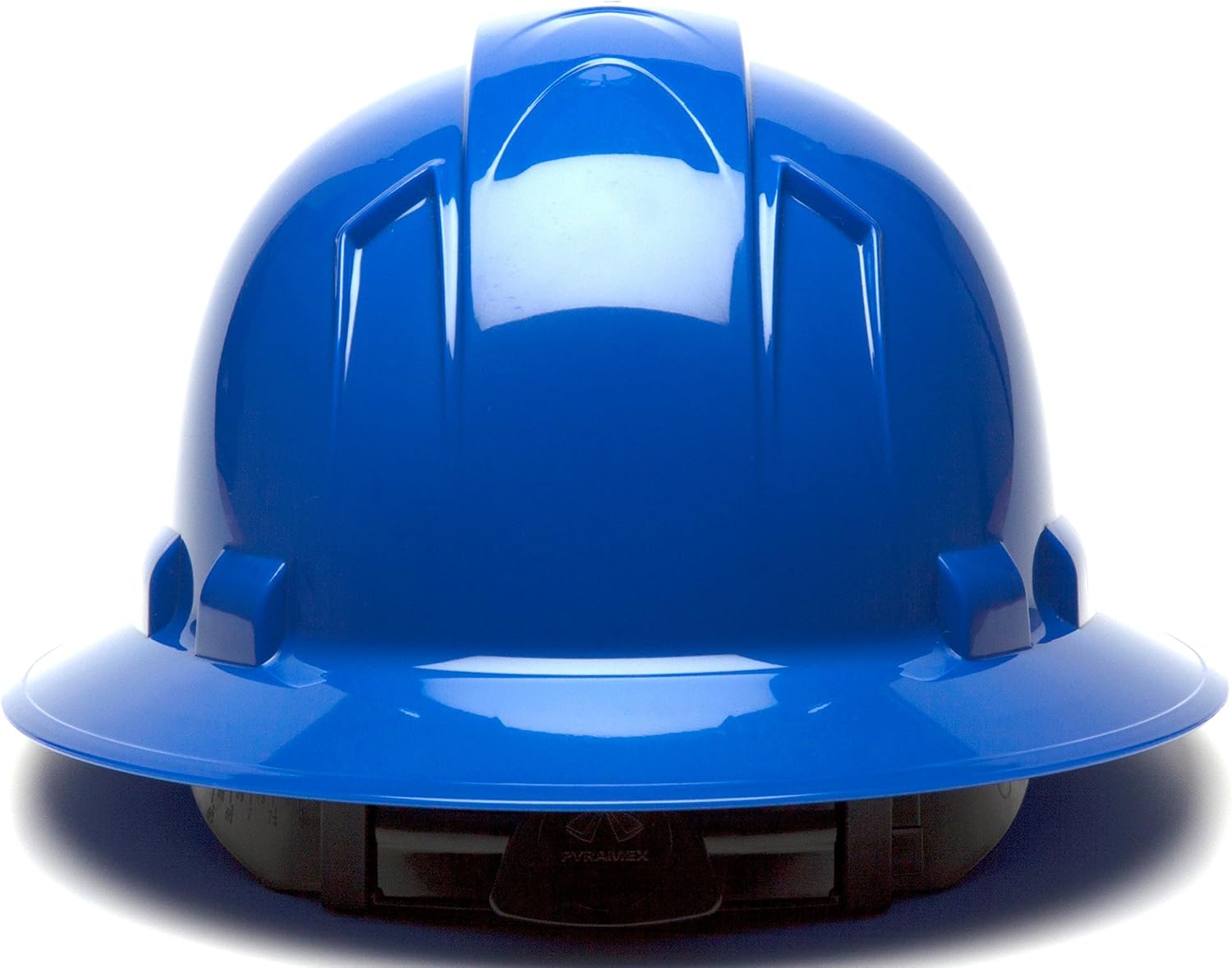 Pyramex Ridgeline Full Brim Hard Hat 4 Point Ratchet White | Full-brim sun & rain protection, HDPE shell, Ratchet suspension, Construction & utility, ANSI Z89.1 Type I Class C/G/E
