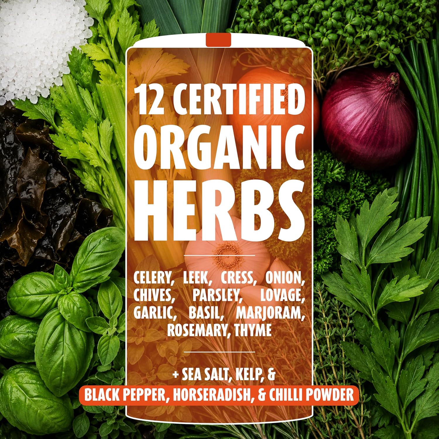 A. Vogel Herbamare Organic Seasoning Salt 8.8Oz. 6 Per Case | 33% Less Sodium - Infused with 12 Herbs & Vegetables - No Artificial Flavors or Preservatives - Keto & Paleo Friendly