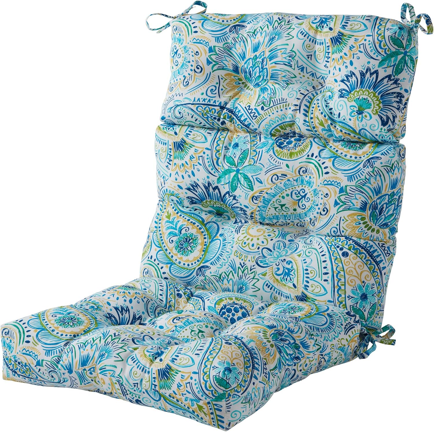 Greendale Home Fashions Outdoor 44x22-inch High Back Chair Cushions (Set of 2), Cement