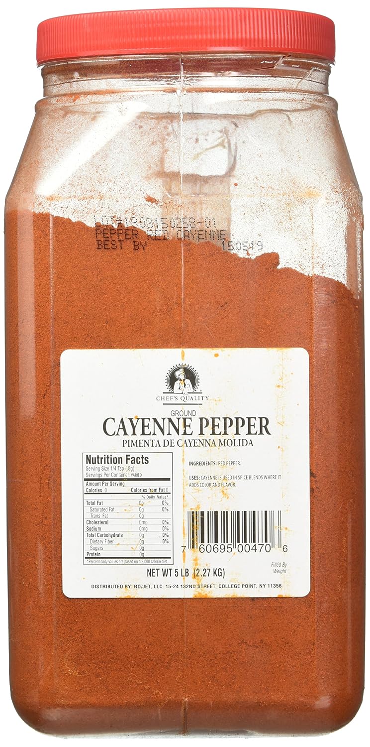 Chef's Quality Ground Cayenne Pepper Jug, 5 Pound