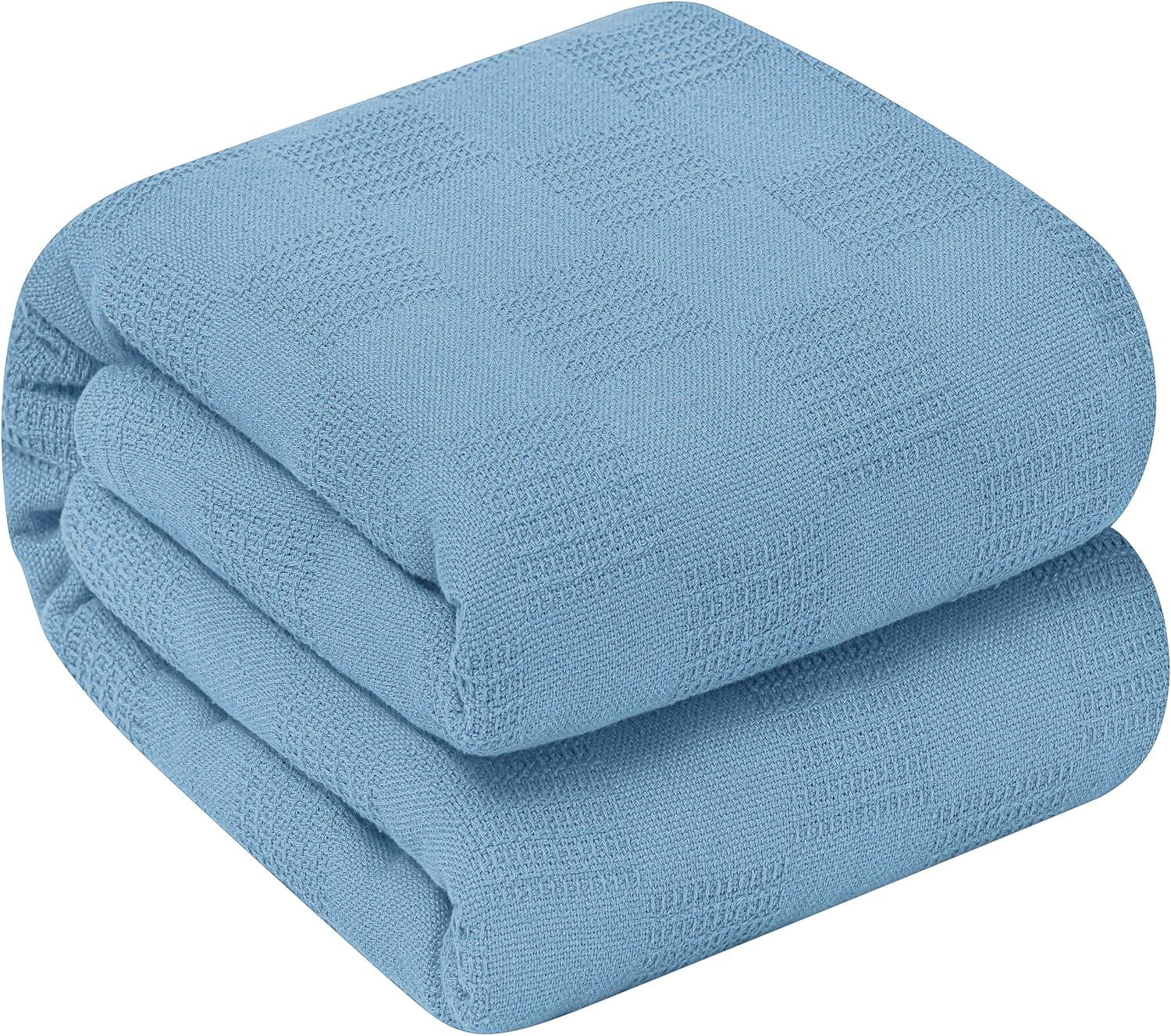 Oakias 100% Cotton Blanket Queen Size, White 90 x 90 Inches – 350 GSM Soft