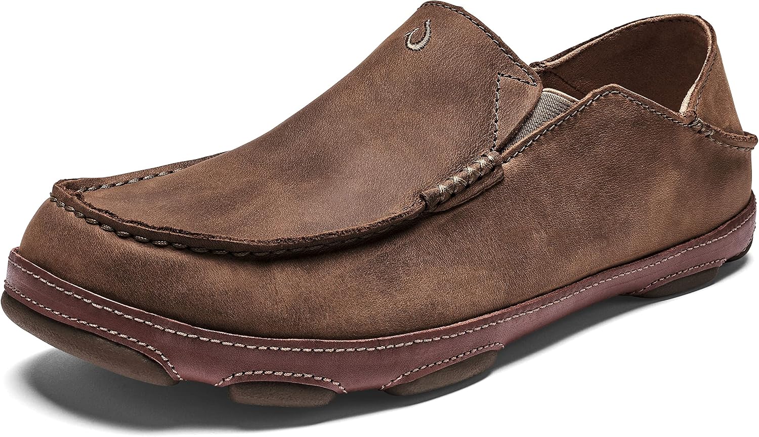 OluKai Moloa Men's Premium Leather Shoes, Easy Slip On & Off Design | Casual & Versatile Loafer, Drop-in Heel & Enhanced Traction