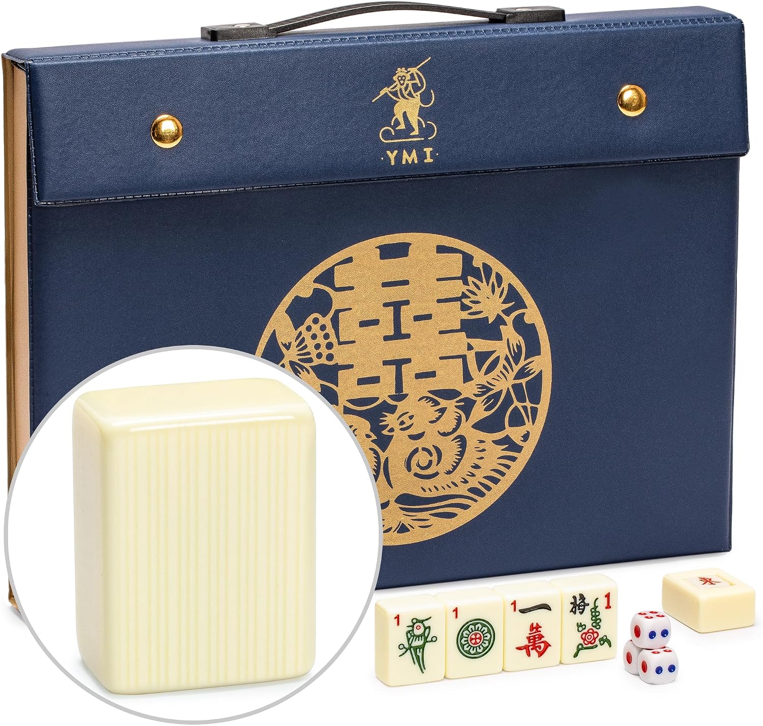 Yellow Mountain Imports Chinese Mahjong Set – Rouge Heritage – 146 Medium Tiles, Professional Set for Chinese-Style Play [中式麻將 專業套裝]