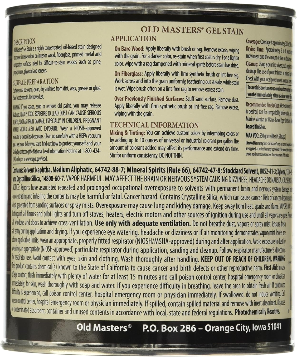 Old Masters 81308 Gel Stain Pint, Cedar