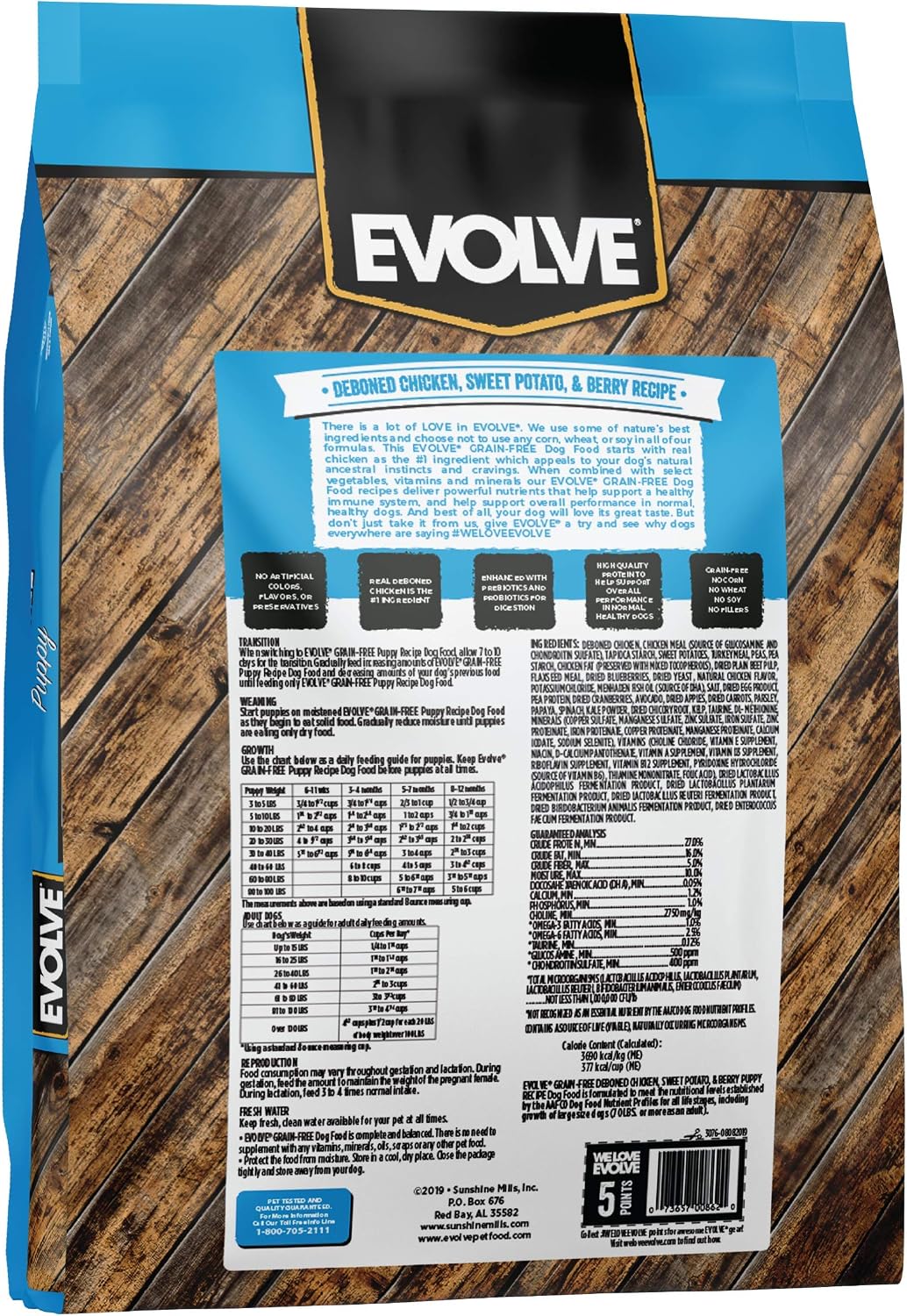 Evolve Grain Free Deboned Duck, Sweet Potato & Venison Recipe Dry Dog Food, 3.5 lb.