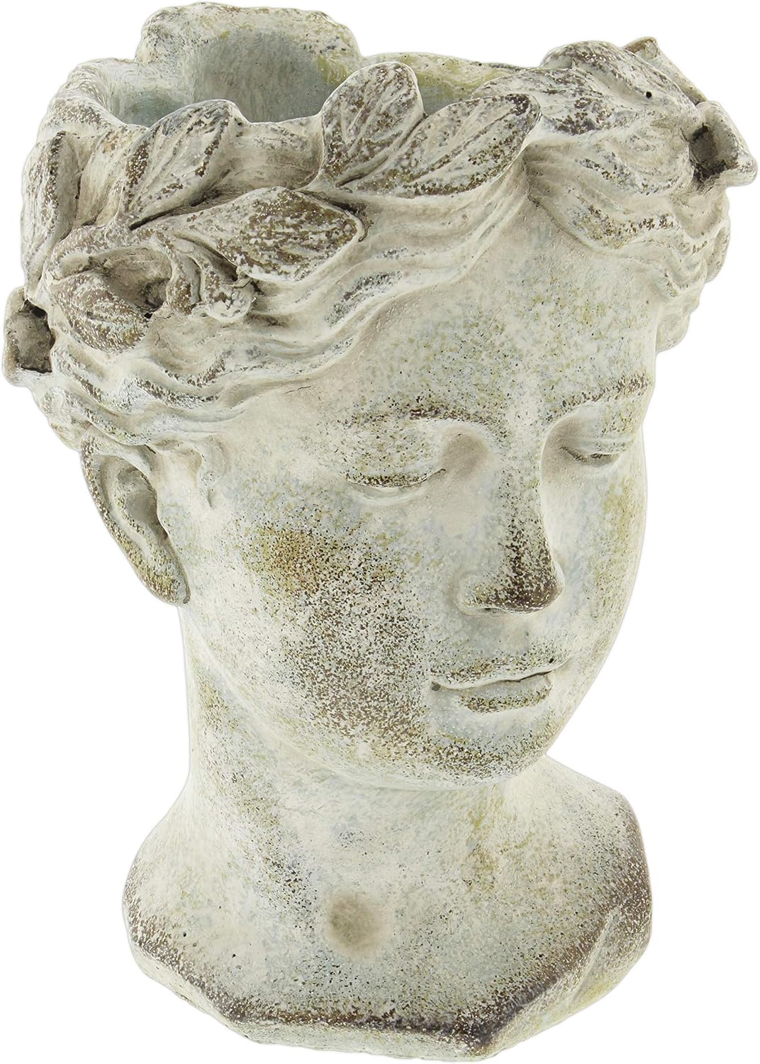 Greek/Roman Style Female Statue Head Cement Planter (Style 1)