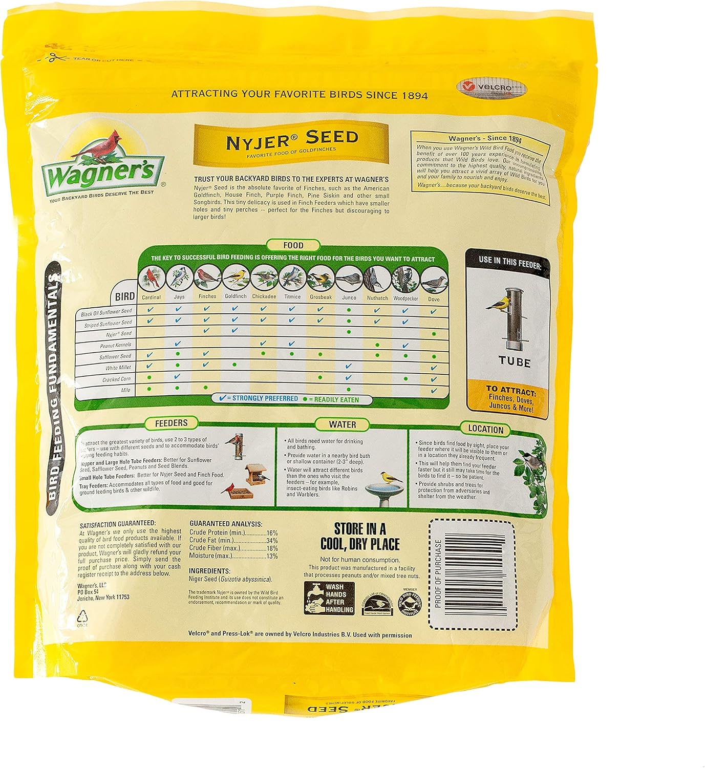 Wagner's 62051 Nyjer Seed Wild Bird Food, 5-Pound Bag