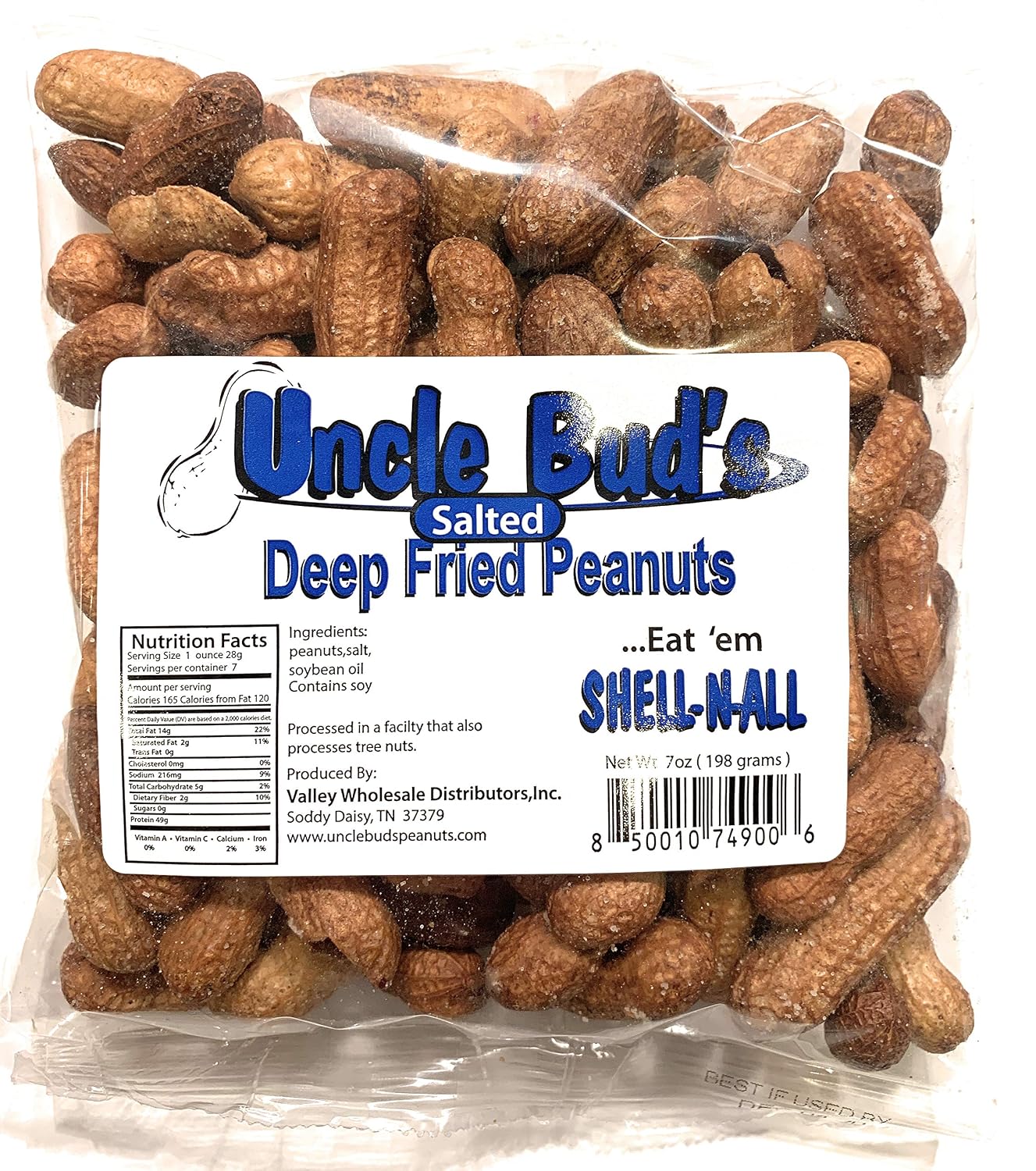 Deep Fried Peanuts | Eat 'Em Shell-n-all | 7 oz. | 2 Pack (Salted and Cajun)