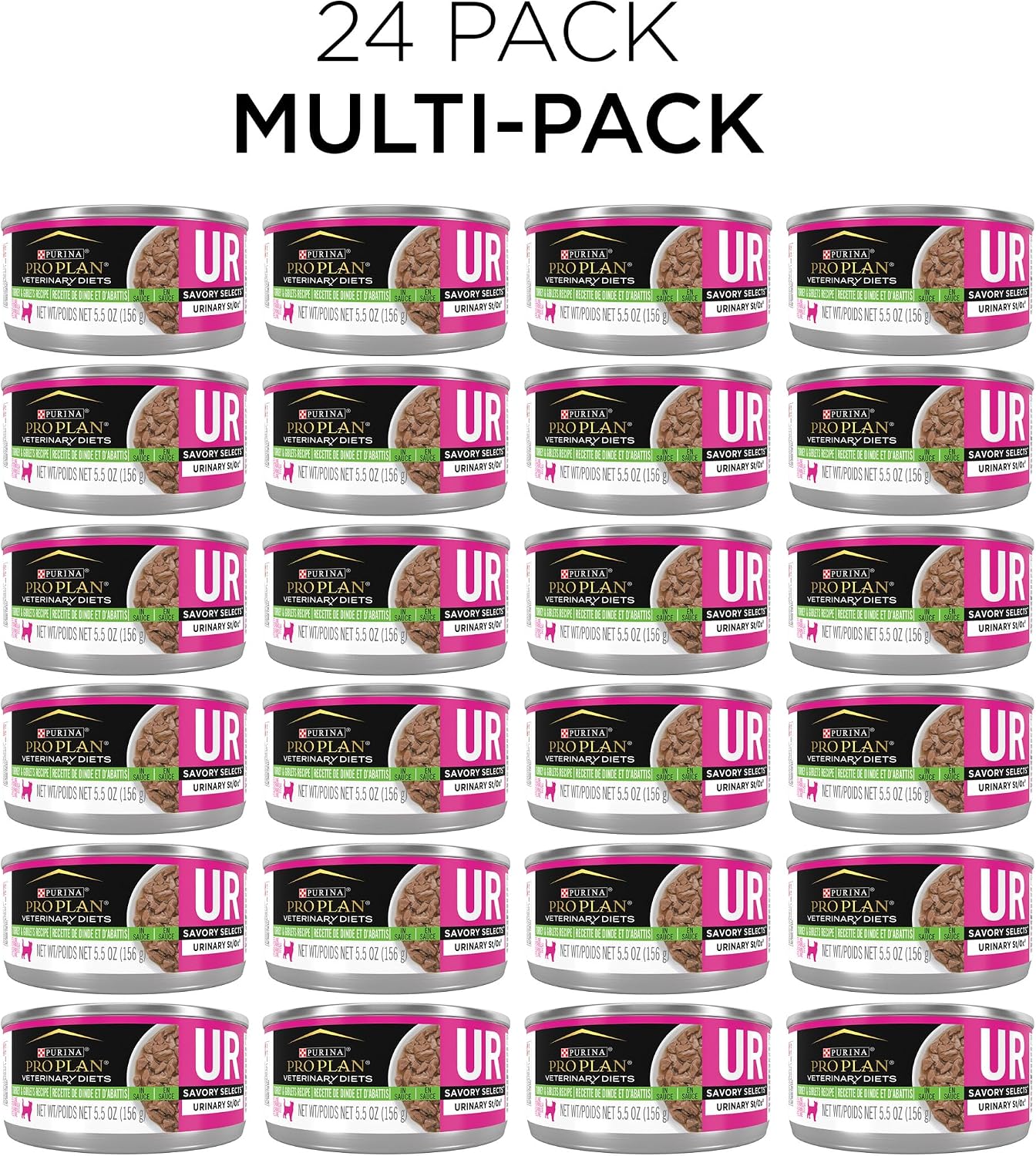 Purina Pro Plan Veterinary Diets UR Urinary St/Ox Savory Selects Feline Formula Turkey & Giblet Recipe in Sauce Wet Cat Food - (Pack of 24) 5.5 oz.