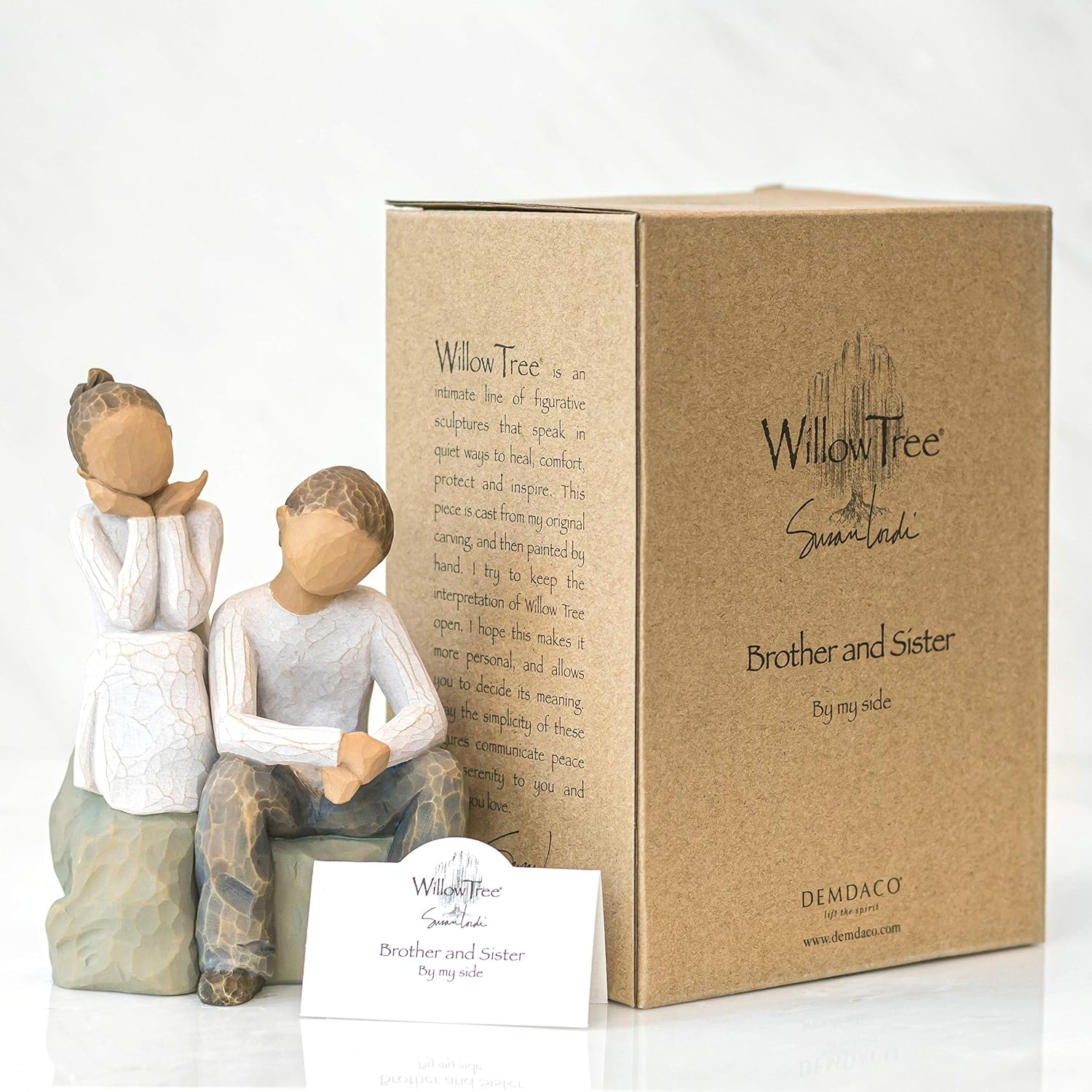 Willow Tree We are Three, Sculpted Hand-Painted Figure, Darker Skin | Cast from a Susan Lordi Original Carving, Celebrates Close Bonds, Meaningful Relationships, Thoughtful Keepsake Gift Idea