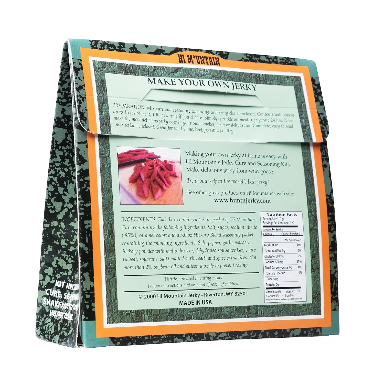 Hi Mountain Goose Jerky Seasoning & Cure Kit | MEQUITE | Makes 15 lbs | Make homemade goose, duck & waterfowl jerky with bold mesquite smoke flavor for smoker, dehydrator & oven