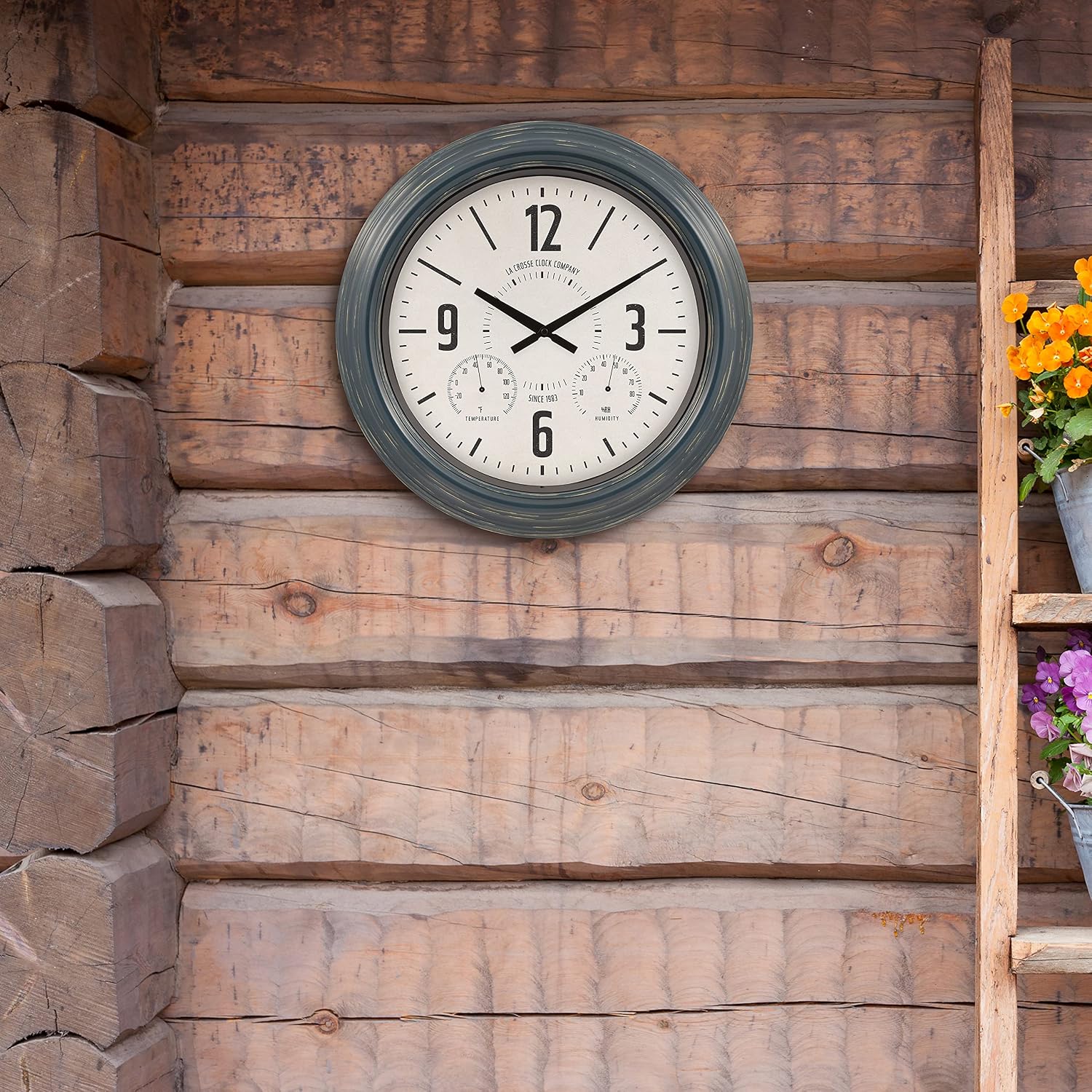 La Crosse Clock 433-3838 18.4" Hamilton Indoor/Outdoor Metal Analog Quartz Clock