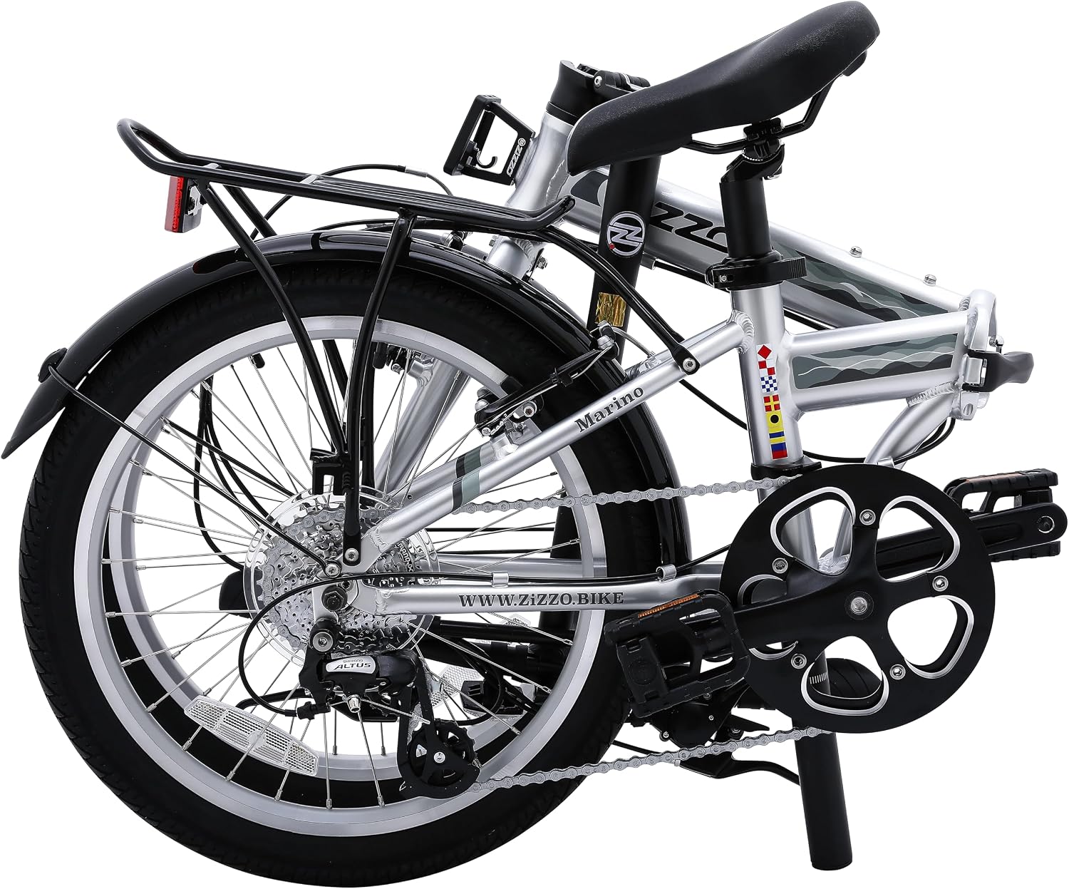 ZiZZO Marino Rust Resistant 8-Speed Aluminum 20 inch Folding Bicycle