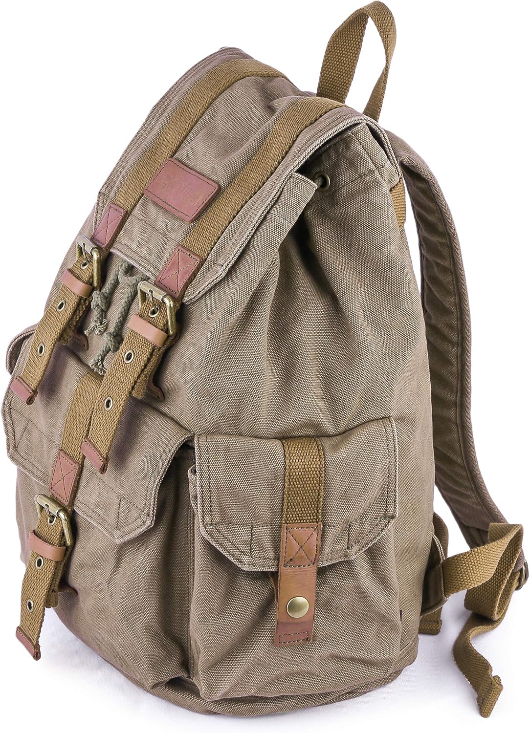 GOOTIUM 21101AMG Specially High Density Thick Canvas Backpack Rucksack, Field Tan, Large