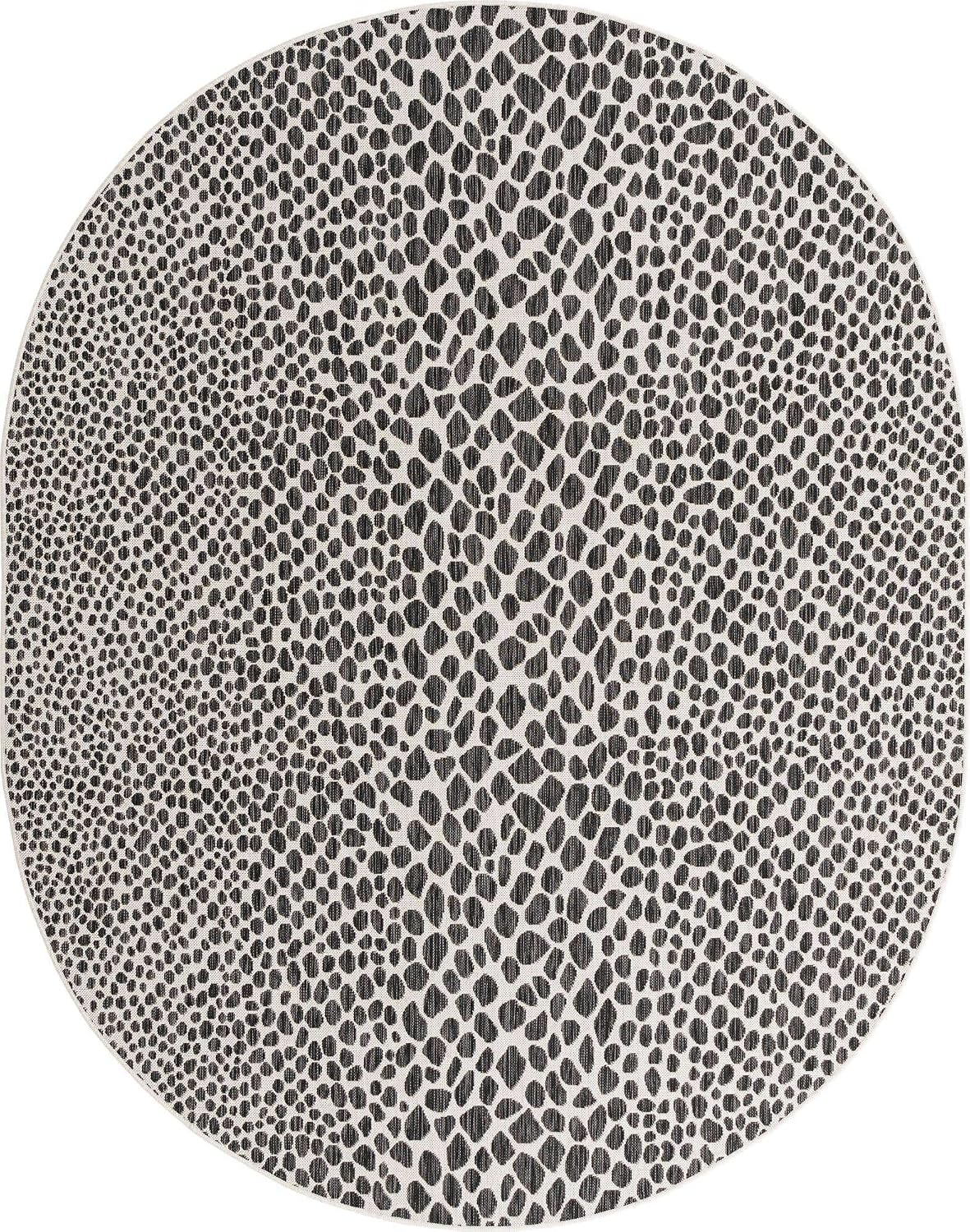 Unique Loom Outdoor Collection Area Rug - Cape Town (9' x 12' Rectangle, Blue/Ivory)
